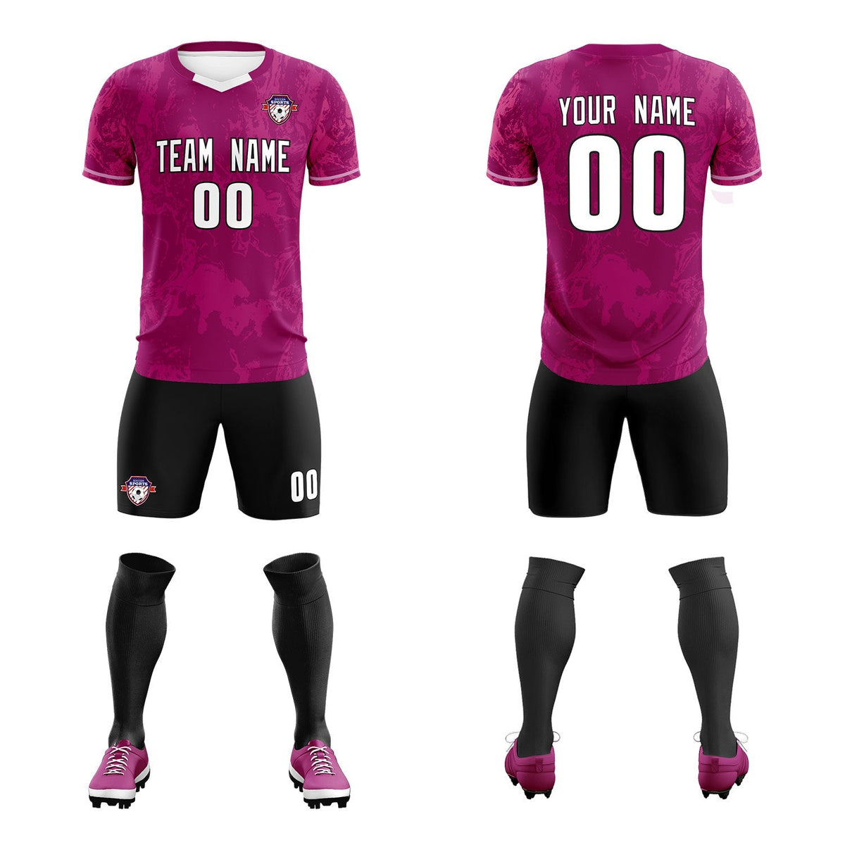 Custom Red Classic Graffiti Pattern Sportswear Soccer Tops/Sets Jersey