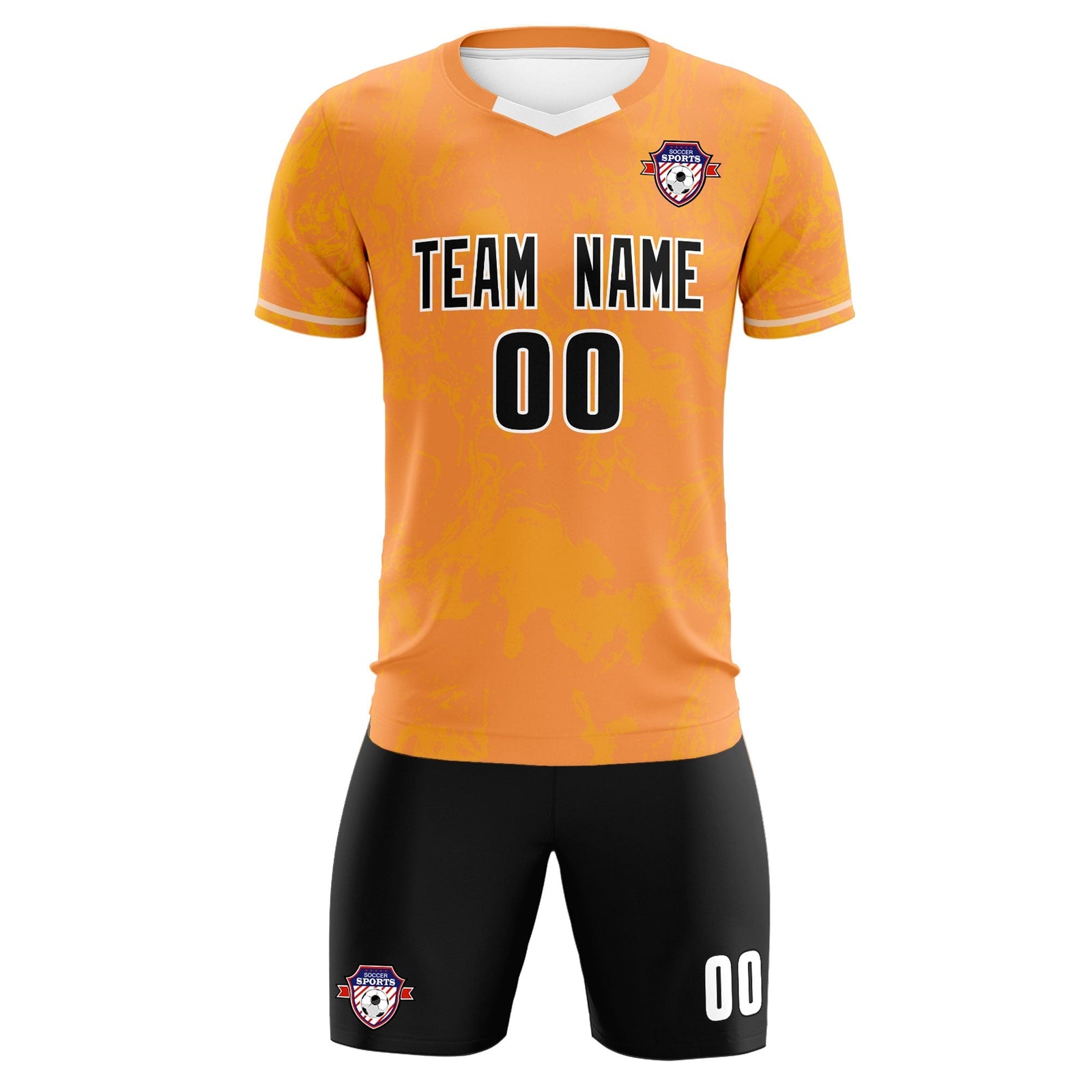 Custom Texas Orange Classic Graffiti Pattern Sportswear Soccer Tops/Sets Jersey