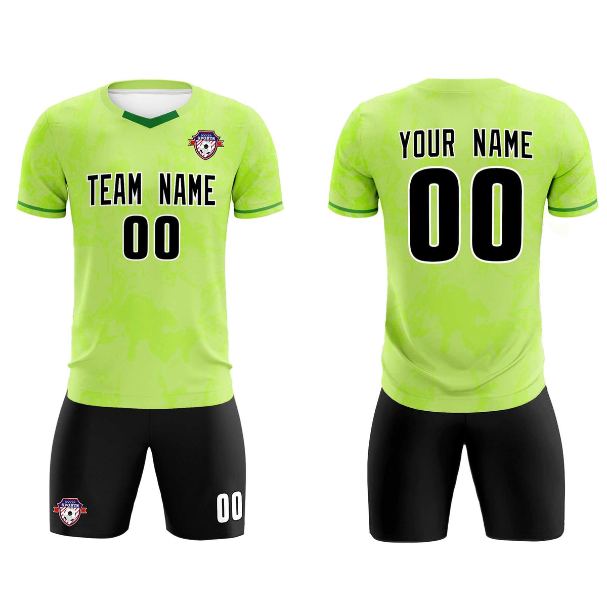 Custom Green Classic Graffiti Pattern Sportswear Soccer Tops/Sets Jersey
