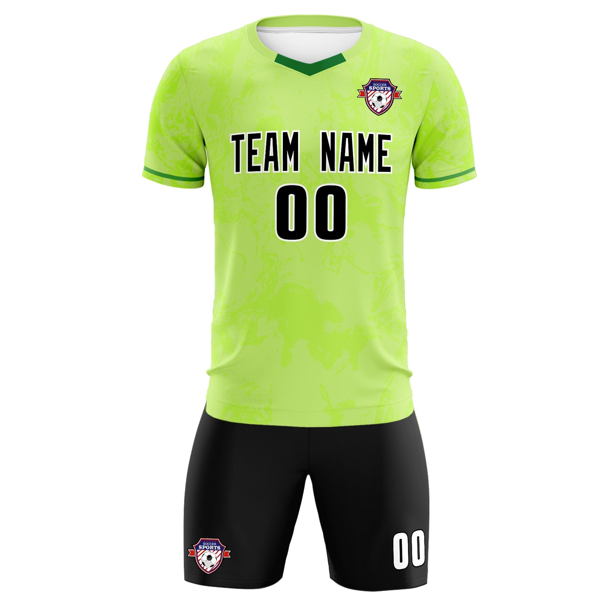 Custom Green Classic Graffiti Pattern Sportswear Soccer Tops/Sets Jersey