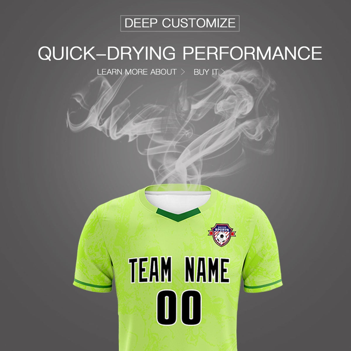 Custom Green Classic Graffiti Pattern Sportswear Soccer Tops/Sets Jersey