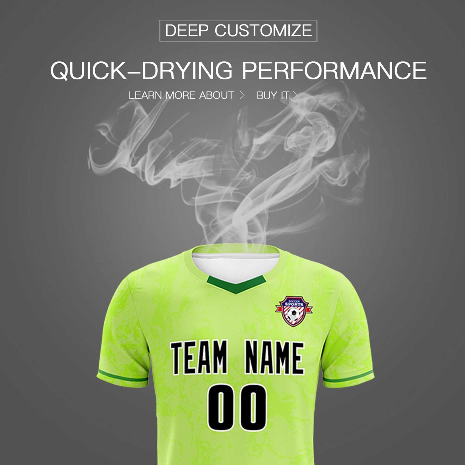 Custom Green Classic Graffiti Pattern Sportswear Soccer Tops/Sets Jersey