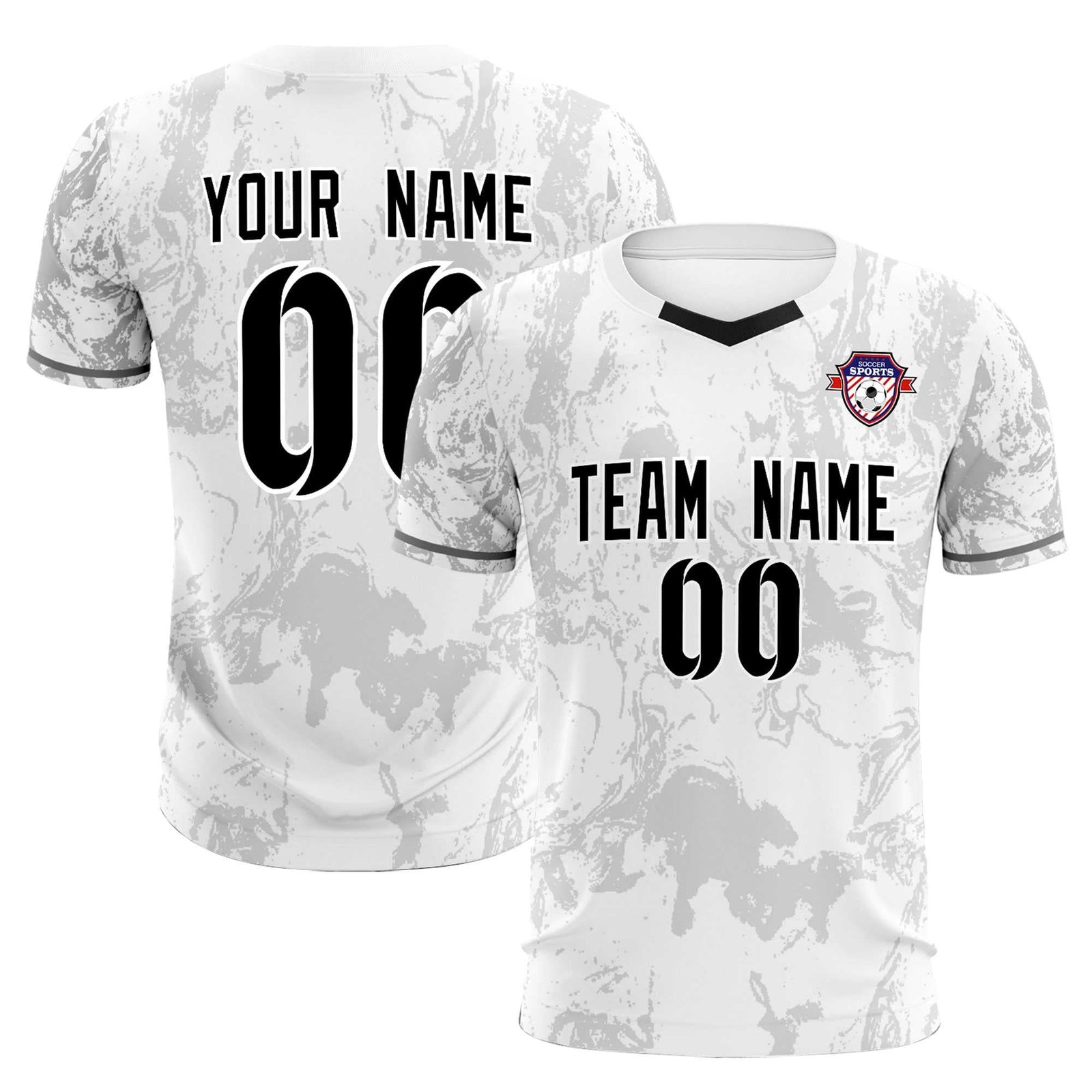 Custom White Classic Graffiti Pattern Sportswear Soccer Tops/Sets Jersey