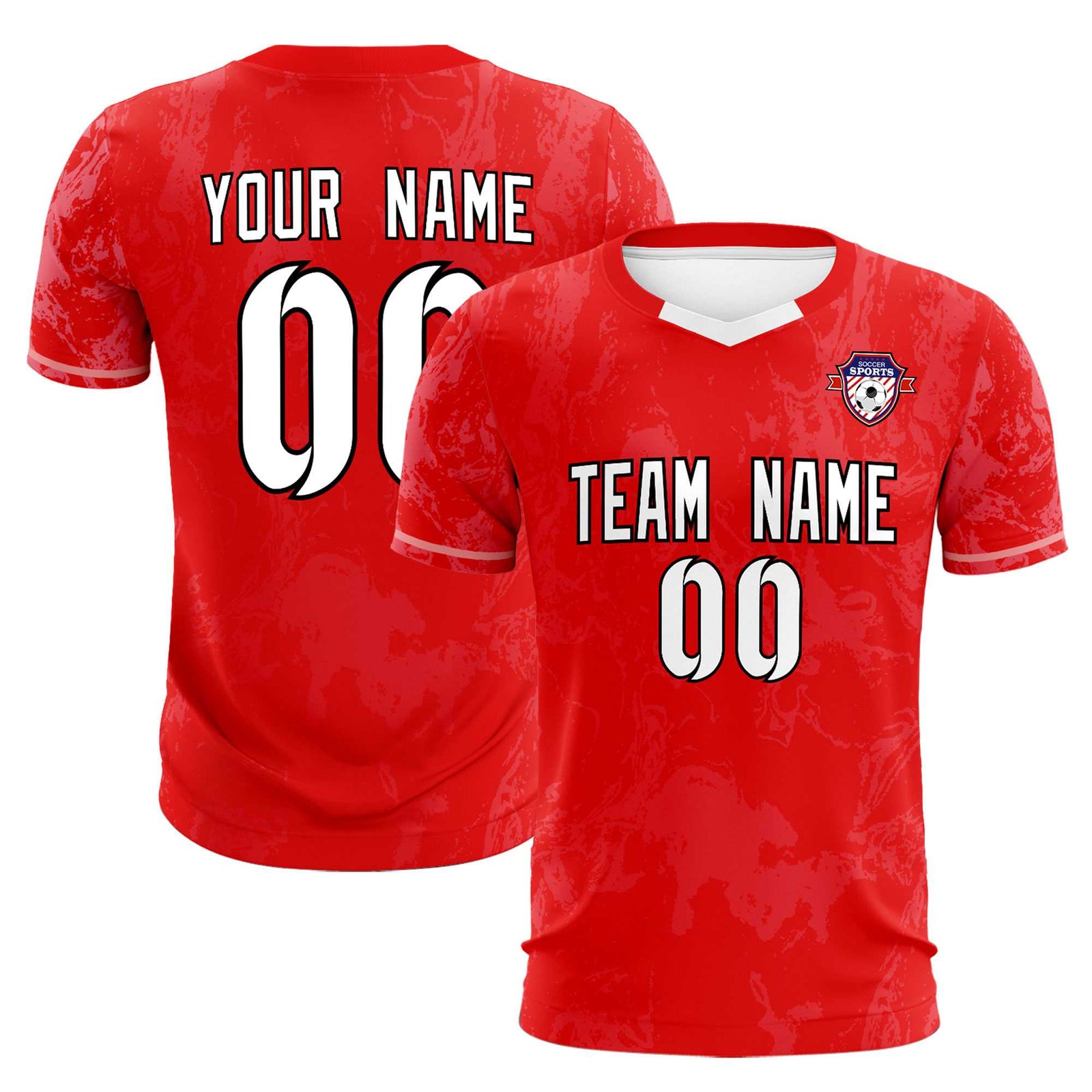 Custom Red Classic Graffiti Pattern Sportswear Soccer Tops/Sets Jersey