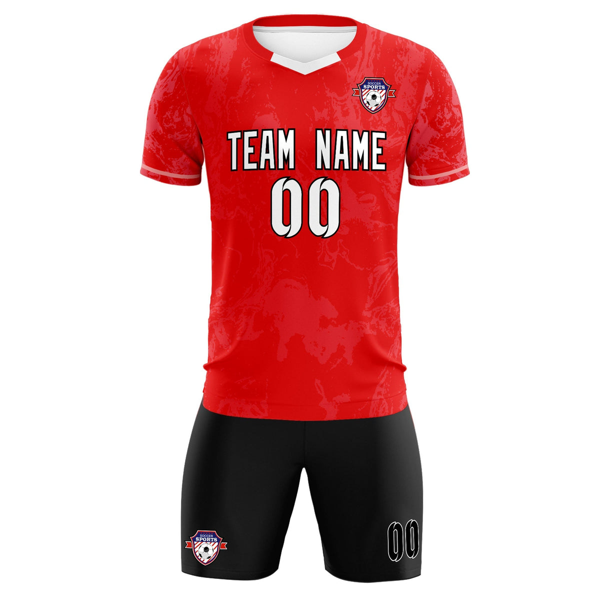 Custom Red Classic Graffiti Pattern Sportswear Soccer Tops/Sets Jersey