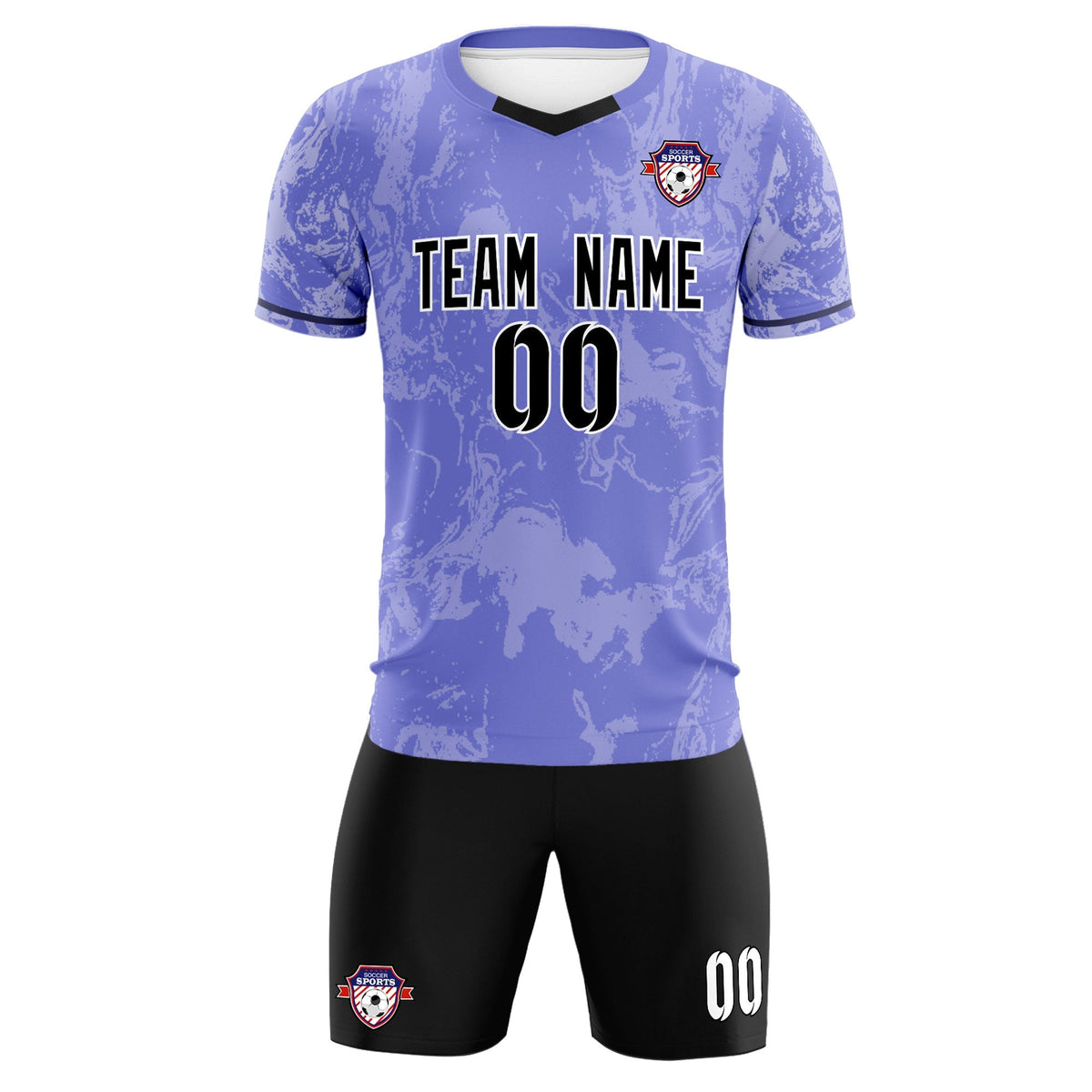 Custom Purple Classic Graffiti Pattern Sportswear Soccer Tops/Sets Jersey