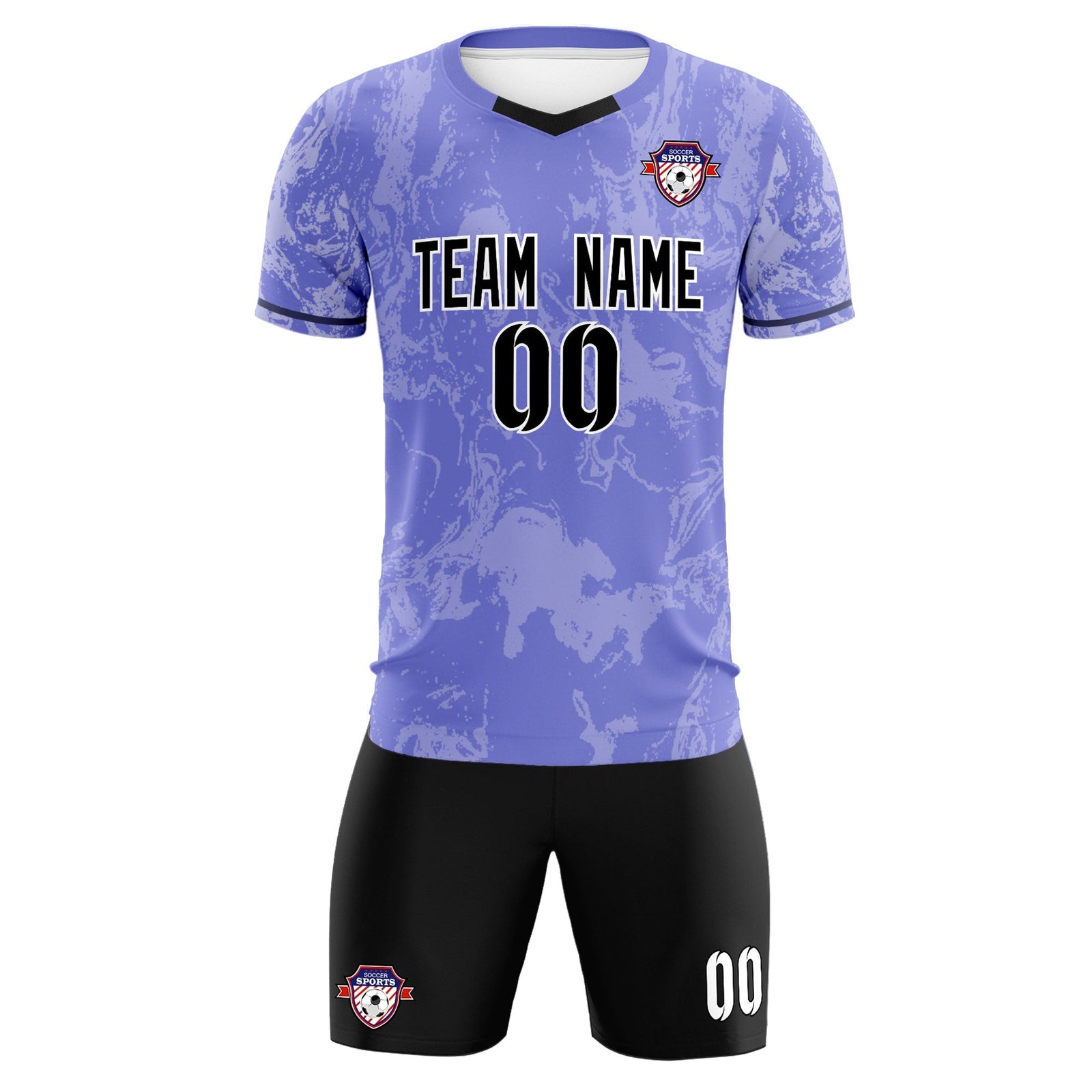 Custom Purple Classic Graffiti Pattern Sportswear Soccer Tops/Sets Jersey