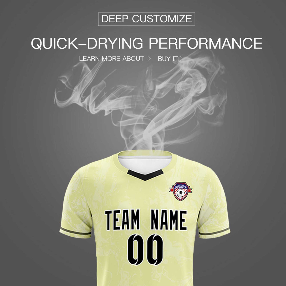 Custom Cream Classic Graffiti Pattern Sportswear Soccer Tops/Sets Jersey