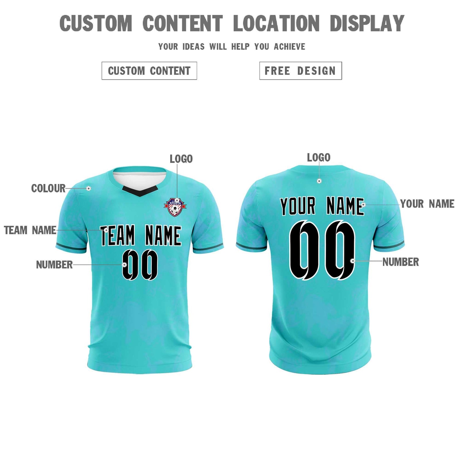 Custom Sky Blue Classic Graffiti Pattern Sportswear Soccer Tops/Sets Jersey