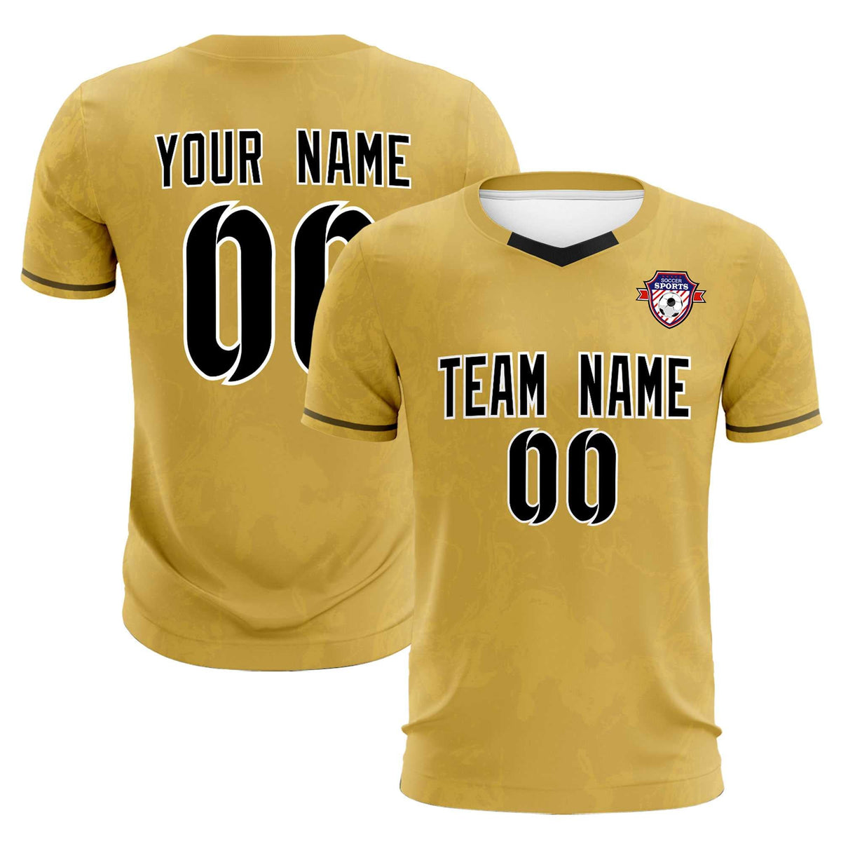 Custom Old Gold Classic Graffiti Pattern Sportswear Soccer Tops/Sets Jersey
