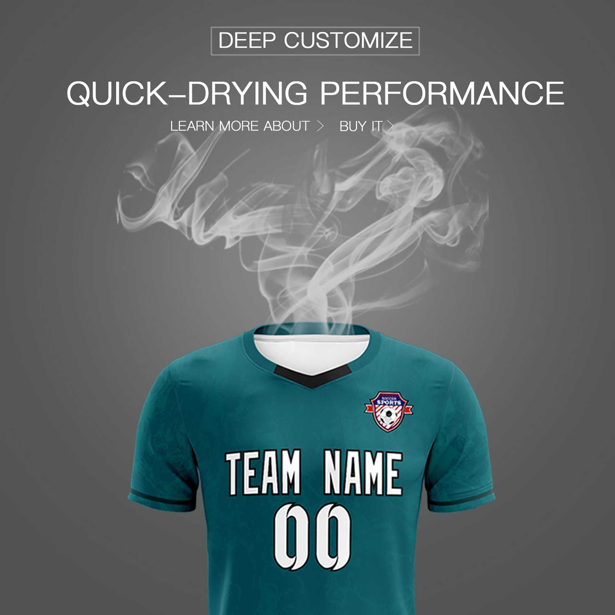 Custom Midnight Green Classic Graffiti Pattern Sportswear Soccer Tops/Sets Jersey