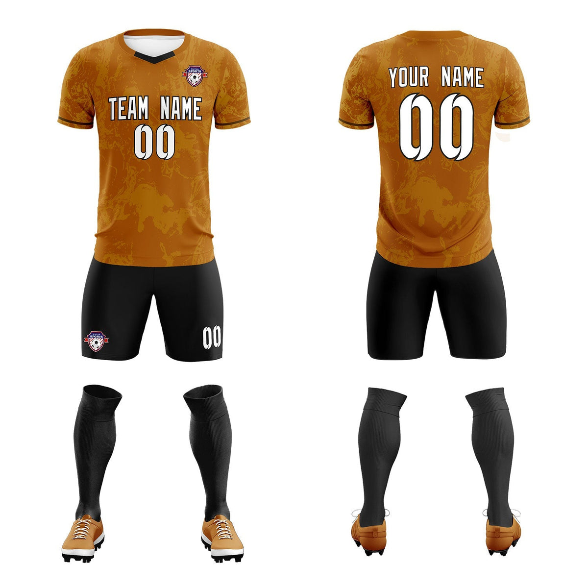 Custom Khaki Classic Graffiti Pattern Sportswear Soccer Tops/Sets Jersey