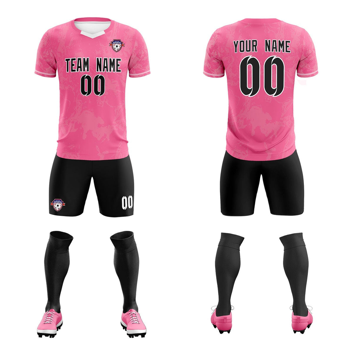 Custom Pink Classic Graffiti Pattern Sportswear Soccer Tops/Sets Jersey