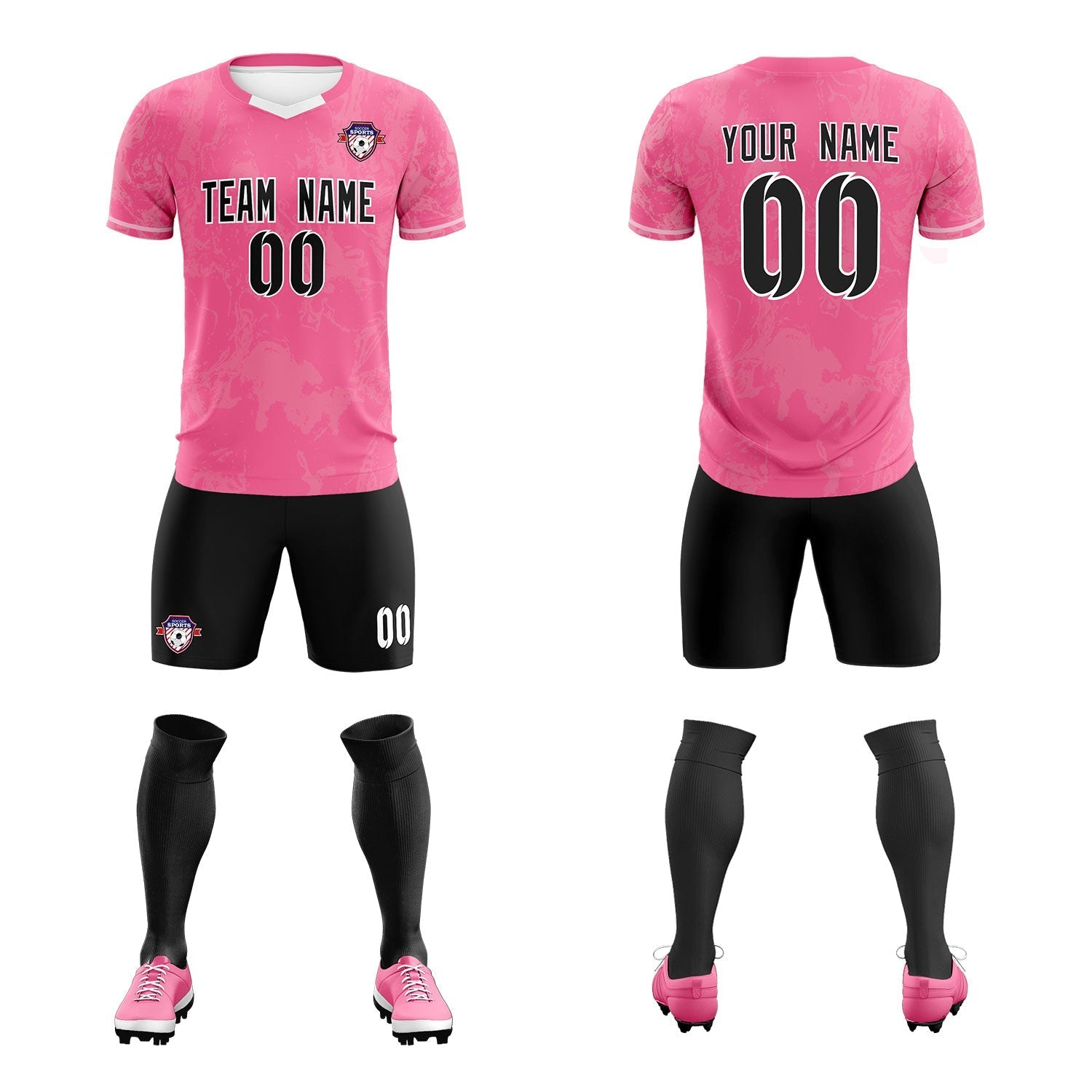 Custom Pink Classic Graffiti Pattern Sportswear Soccer Tops/Sets Jersey
