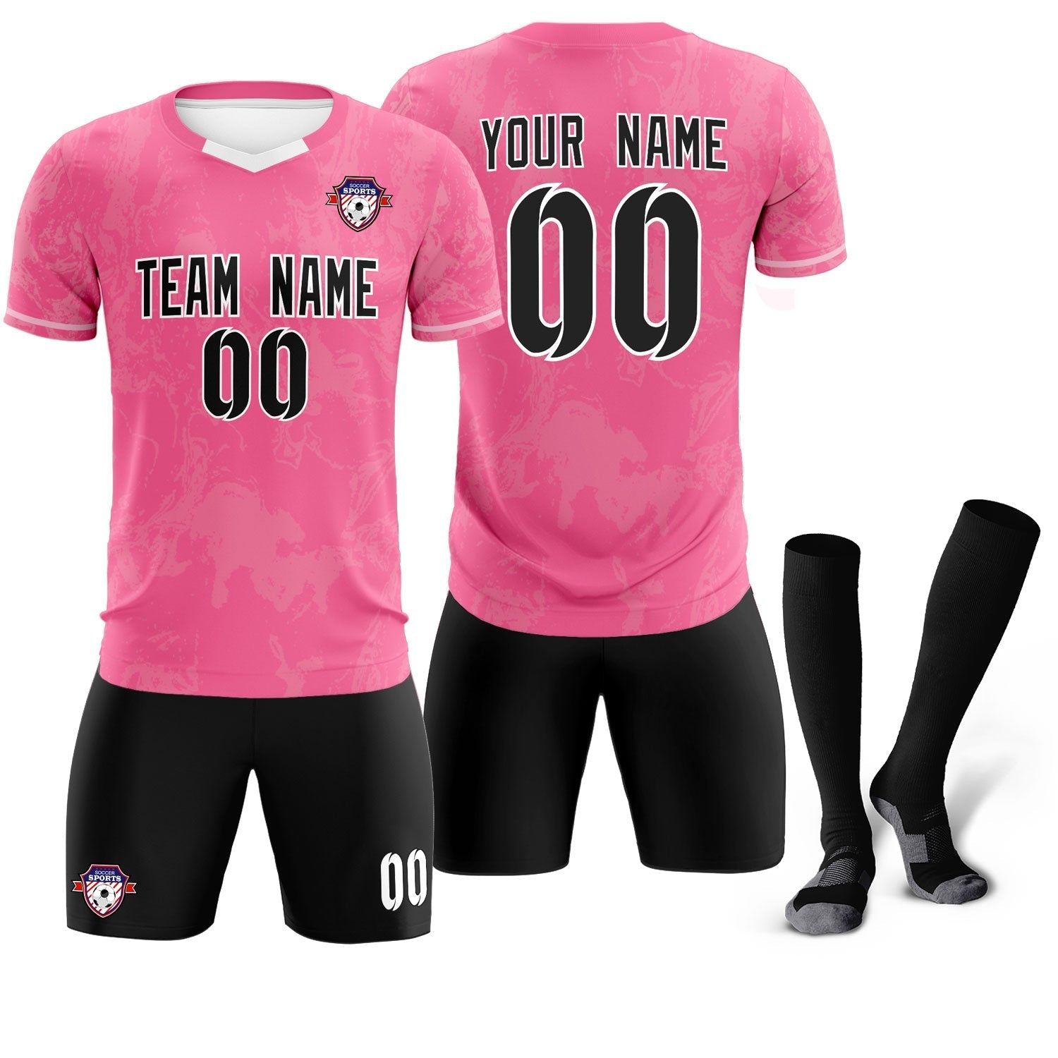 Custom Pink Classic Graffiti Pattern Sportswear Soccer Tops/Sets Jersey