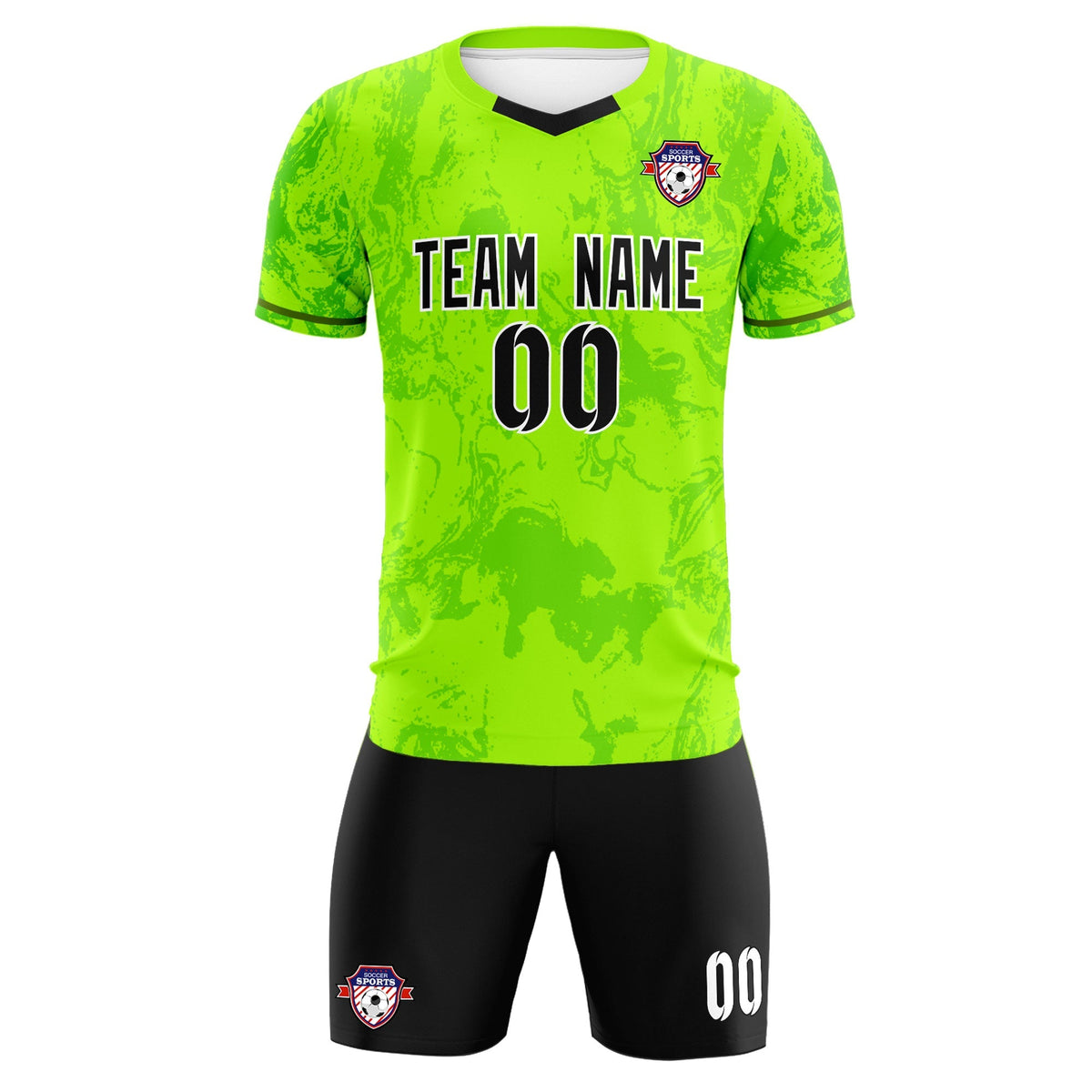 Custom Kelly Green Classic Graffiti Pattern Sportswear Soccer Tops/Sets Jersey