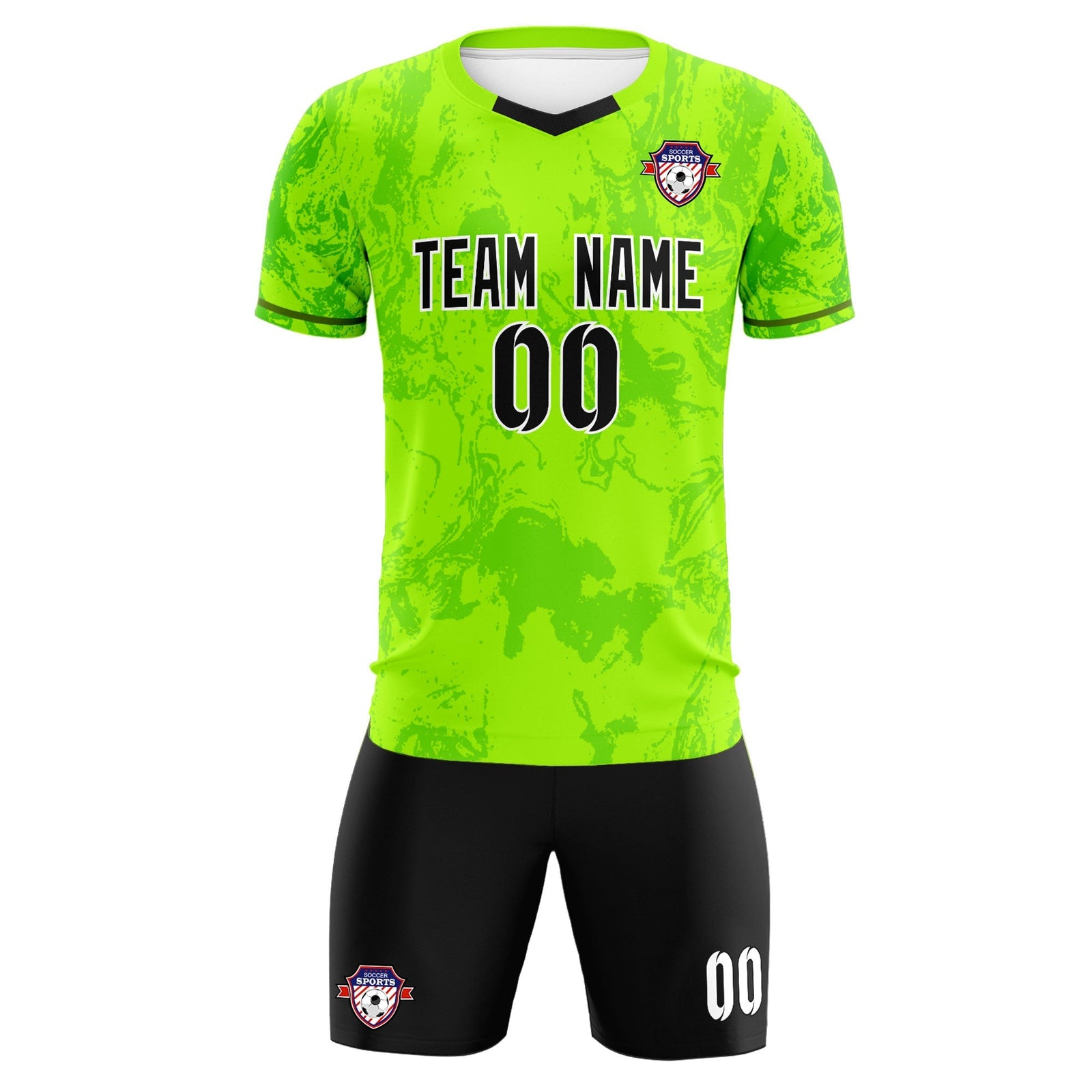 Custom Kelly Green Classic Graffiti Pattern Sportswear Soccer Tops/Sets Jersey