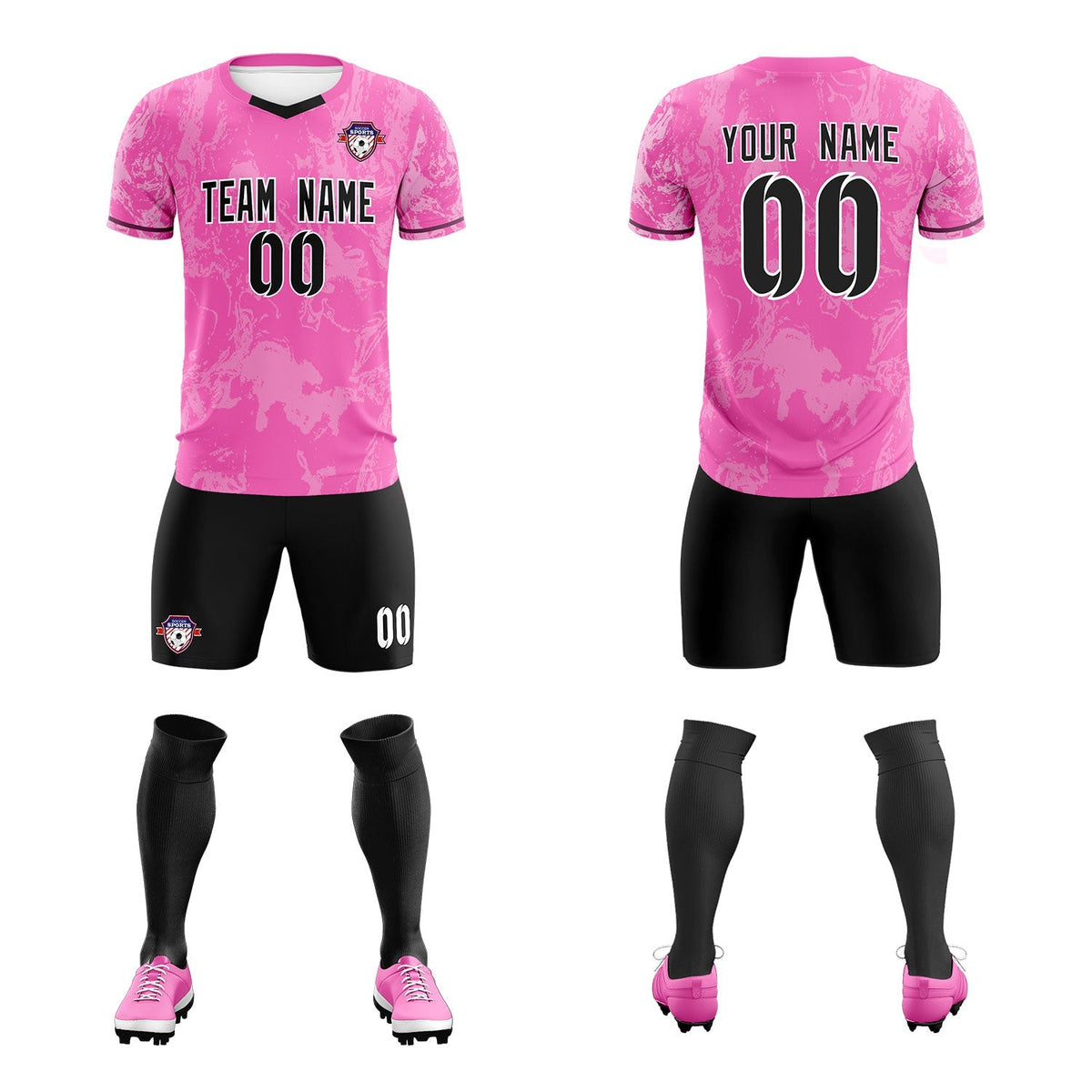 Custom Pink Classic Graffiti Pattern Sportswear Soccer Tops/Sets Jersey
