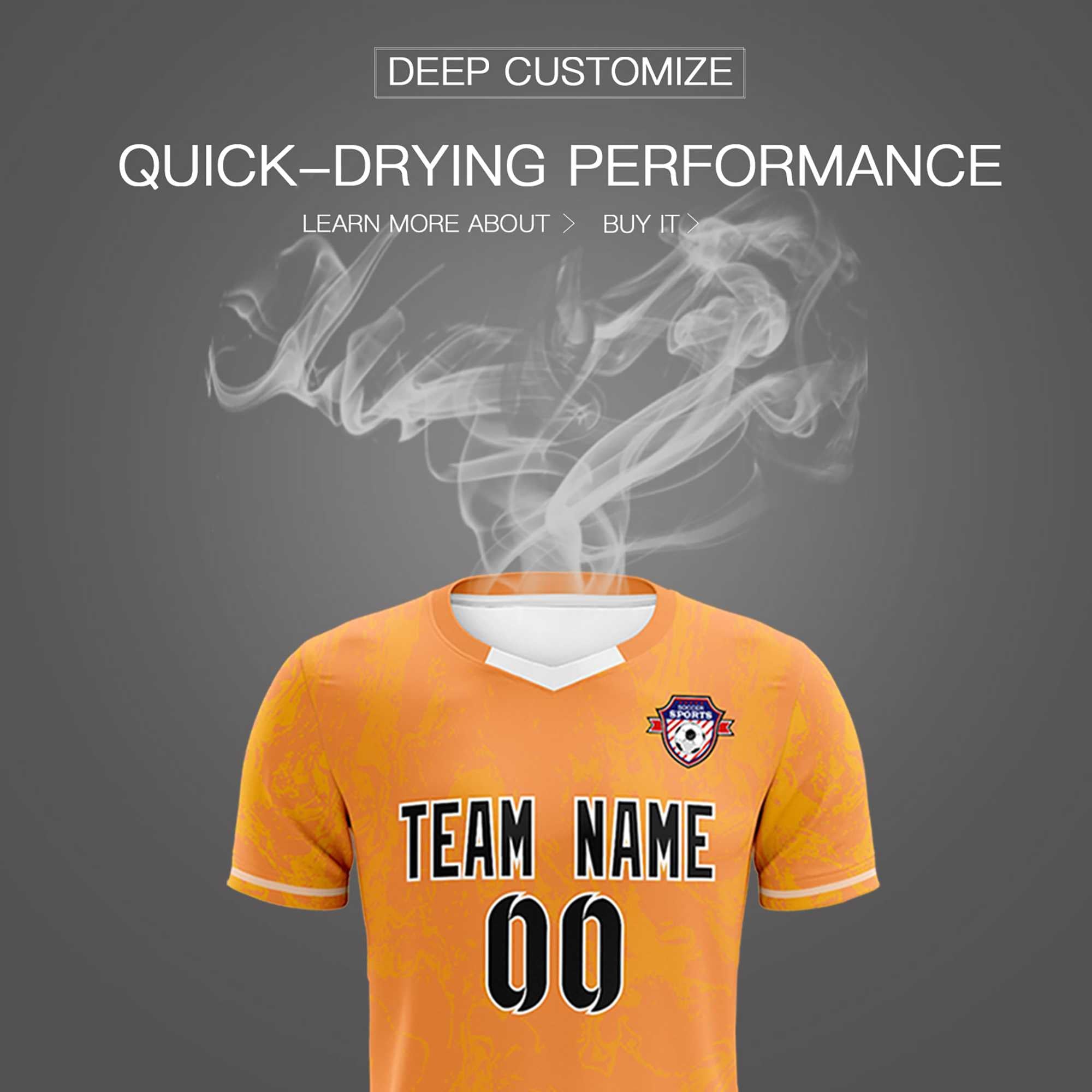 Custom Texas Orange Classic Graffiti Pattern Sportswear Soccer Tops/Sets Jersey