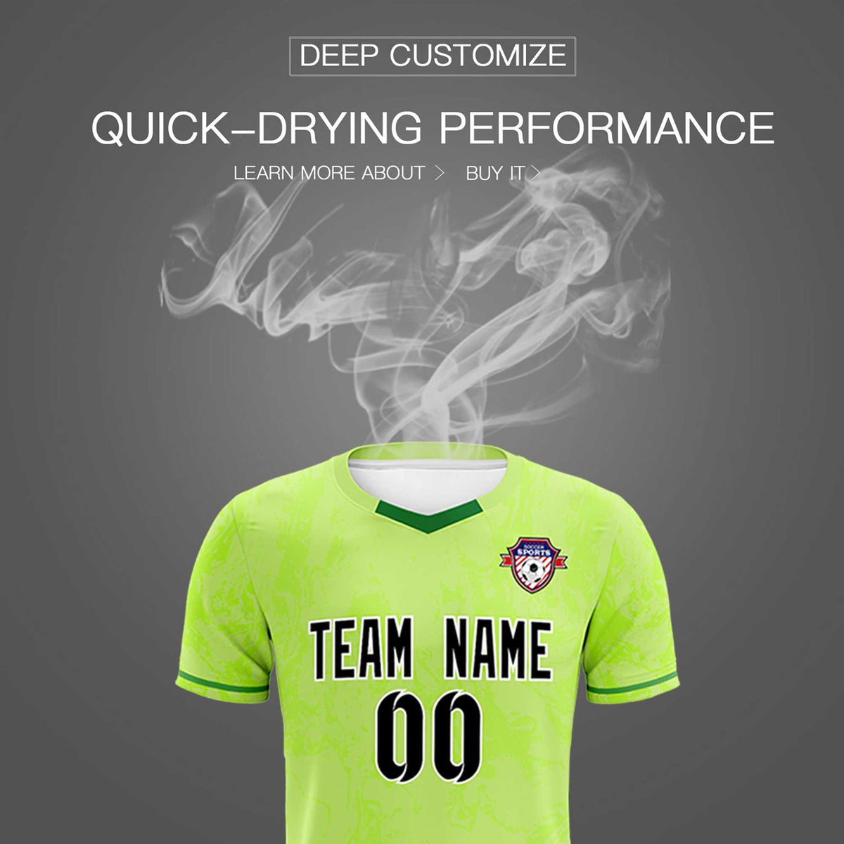 Custom Green Classic Graffiti Pattern Sportswear Soccer Tops/Sets Jersey