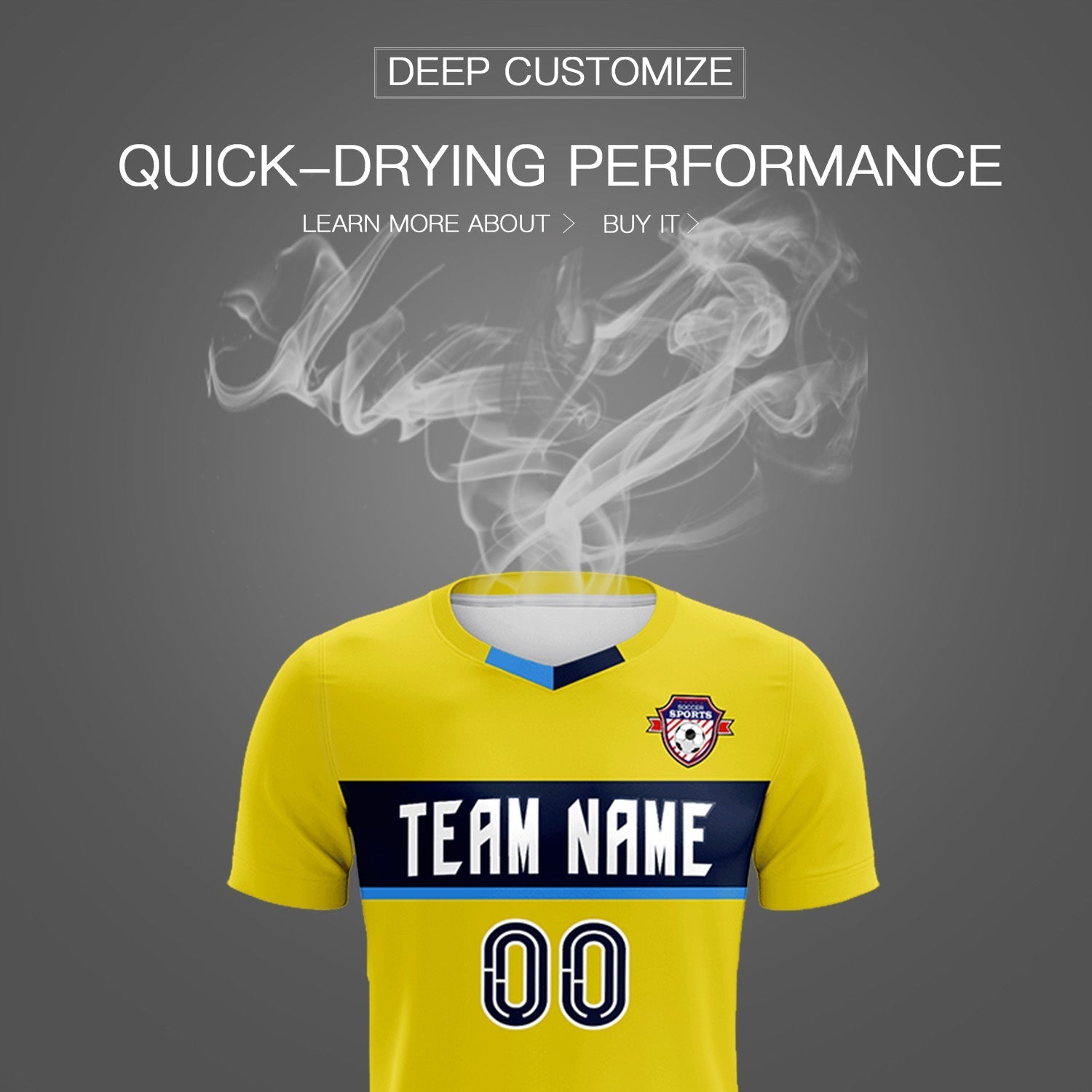 Custom Gold Classic Sports Sets Soccer Shirt Jersey