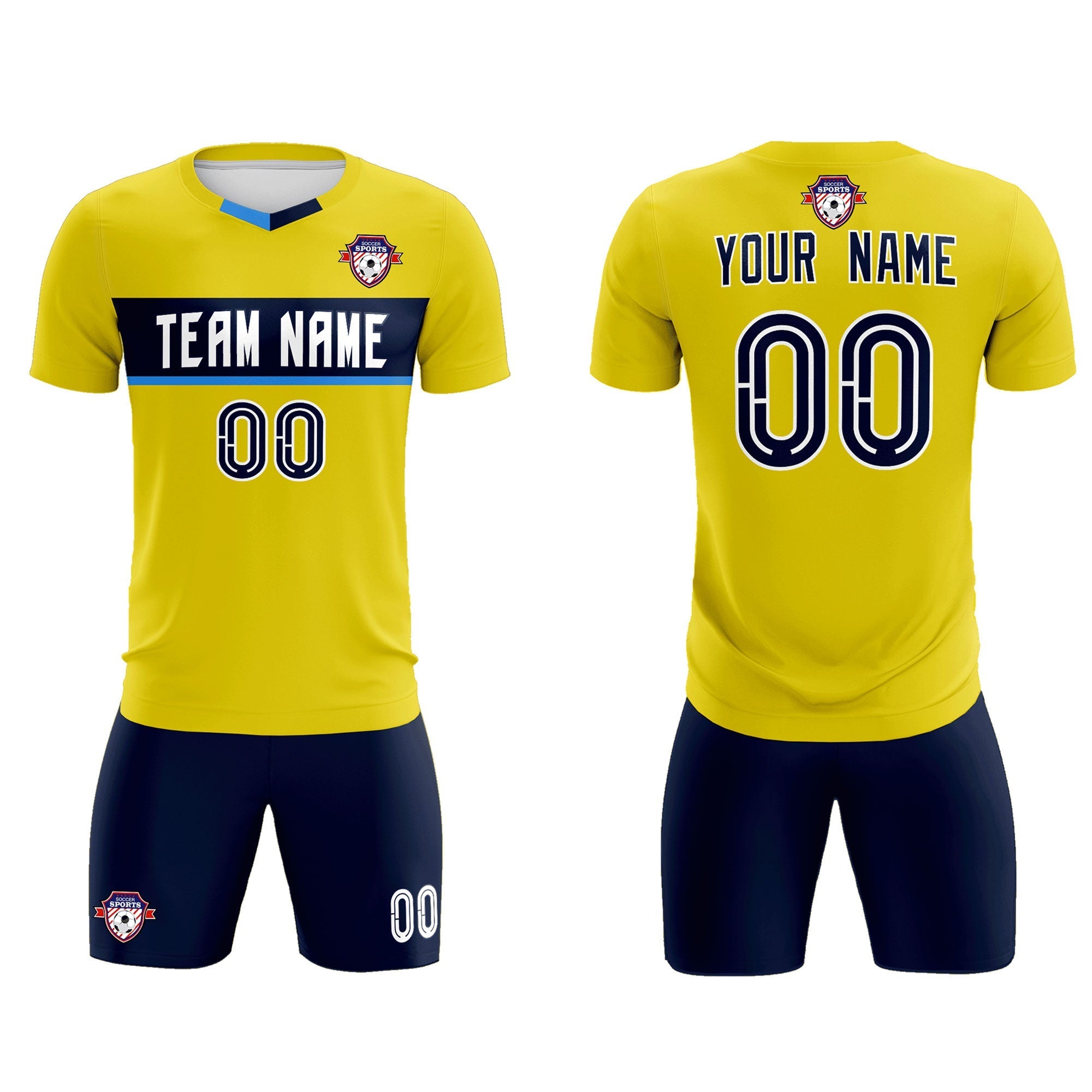 Custom Gold Classic Sports Sets Soccer Shirt Jersey