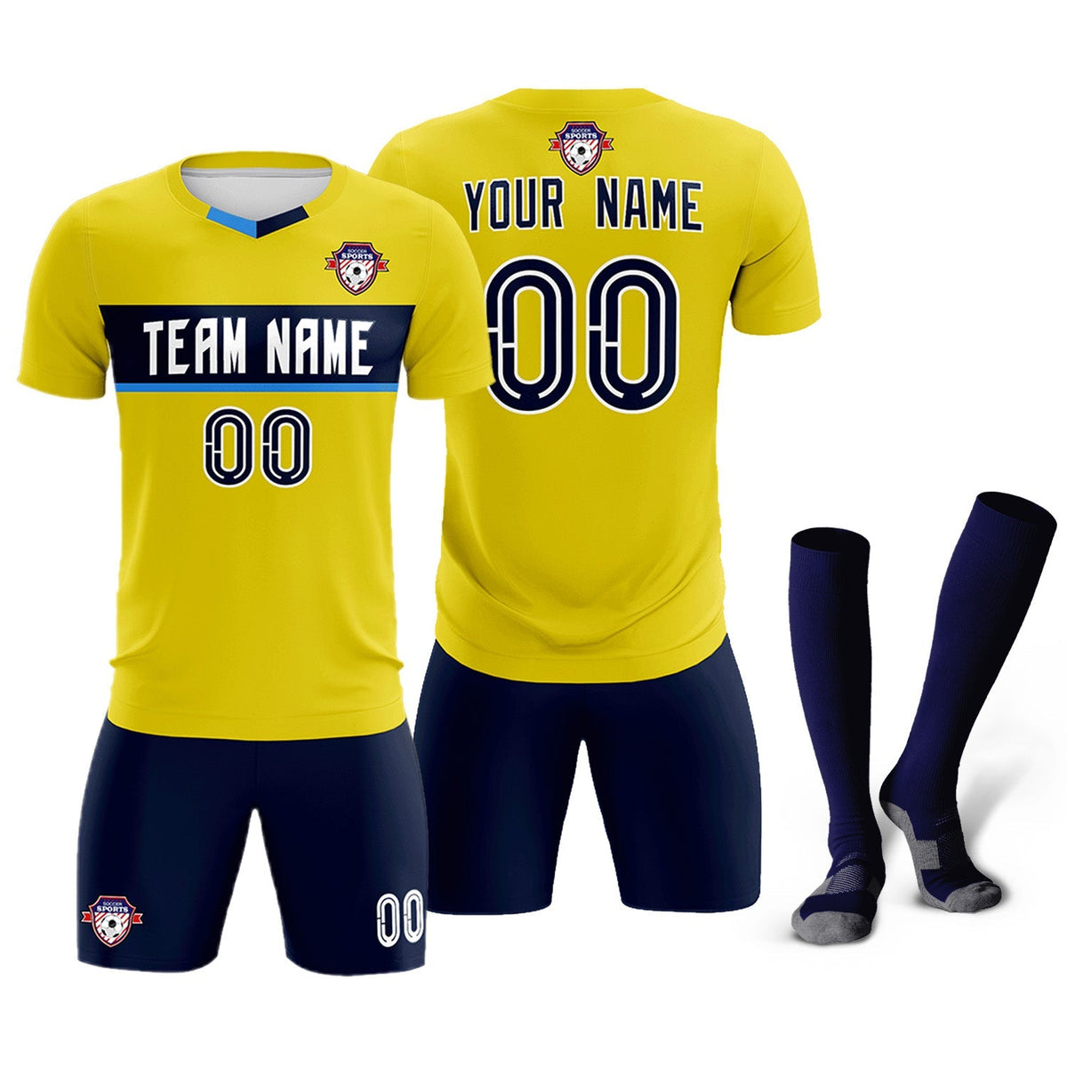Custom Gold Classic Sports Sets Soccer Shirt Jersey