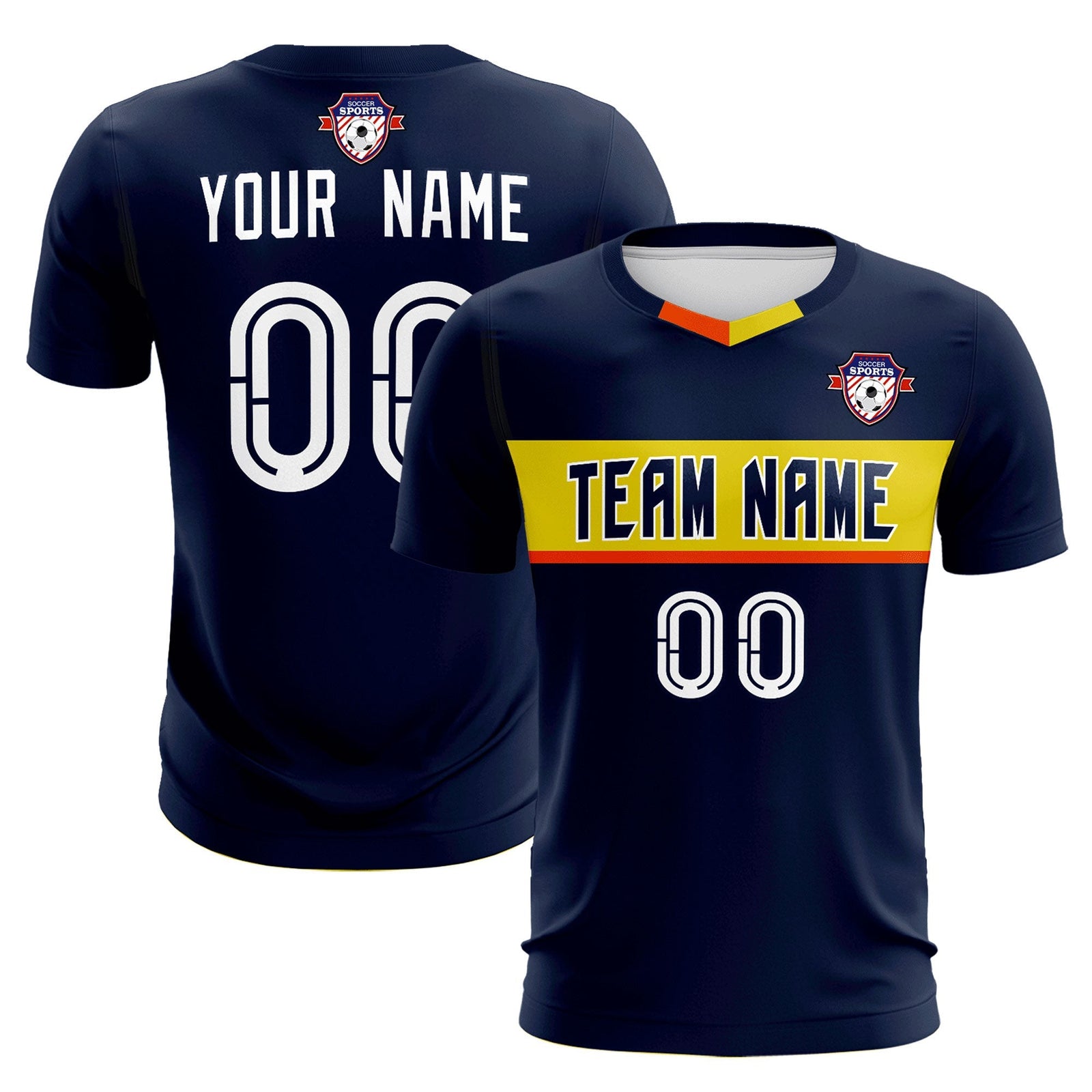 Custom Navy Classic Sports Sets Soccer Shirt Jersey