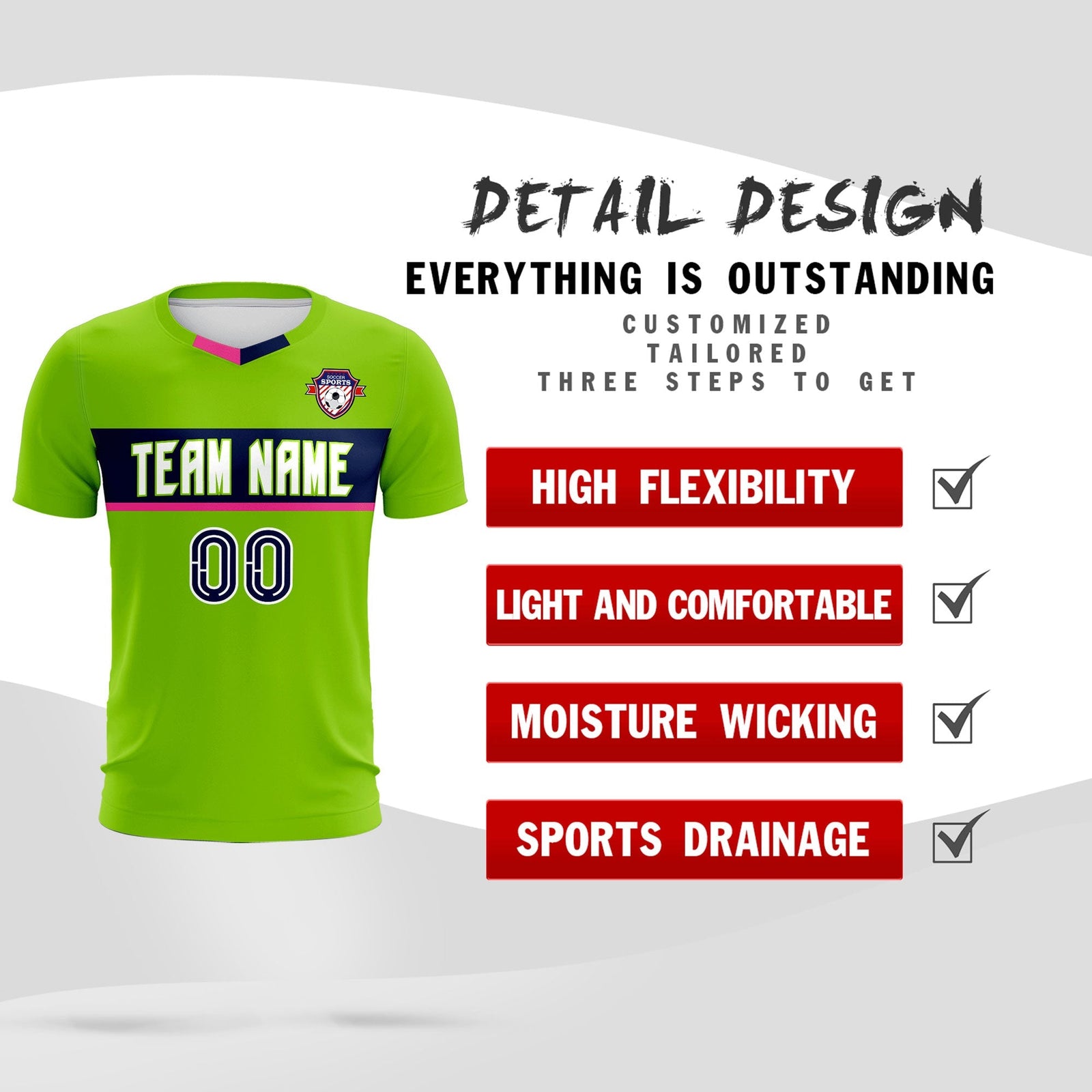 Custom Neon Green Classic Sports Sets Soccer Shirt Jersey