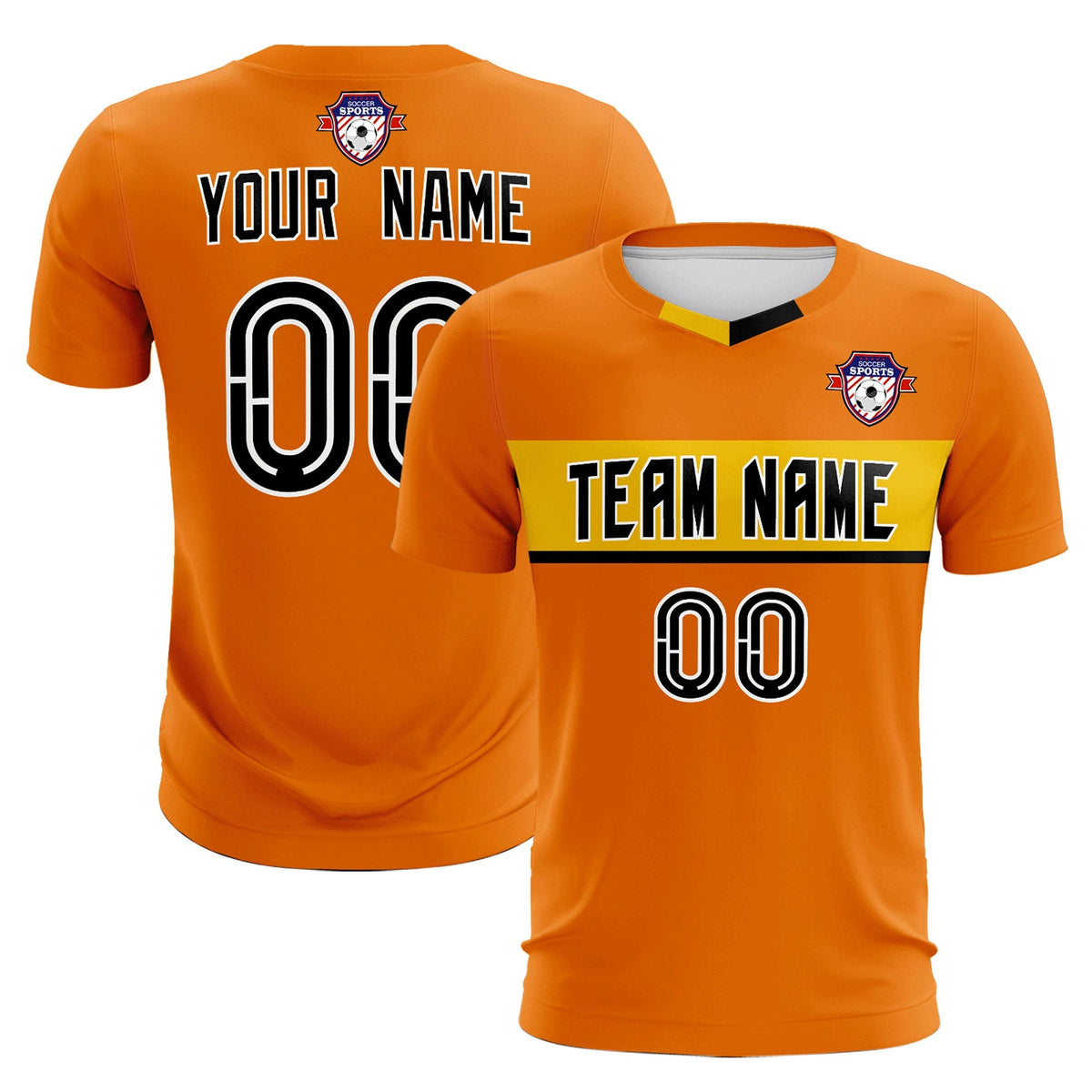 Custom Orange Classic Sports Sets Soccer Shirt Jersey