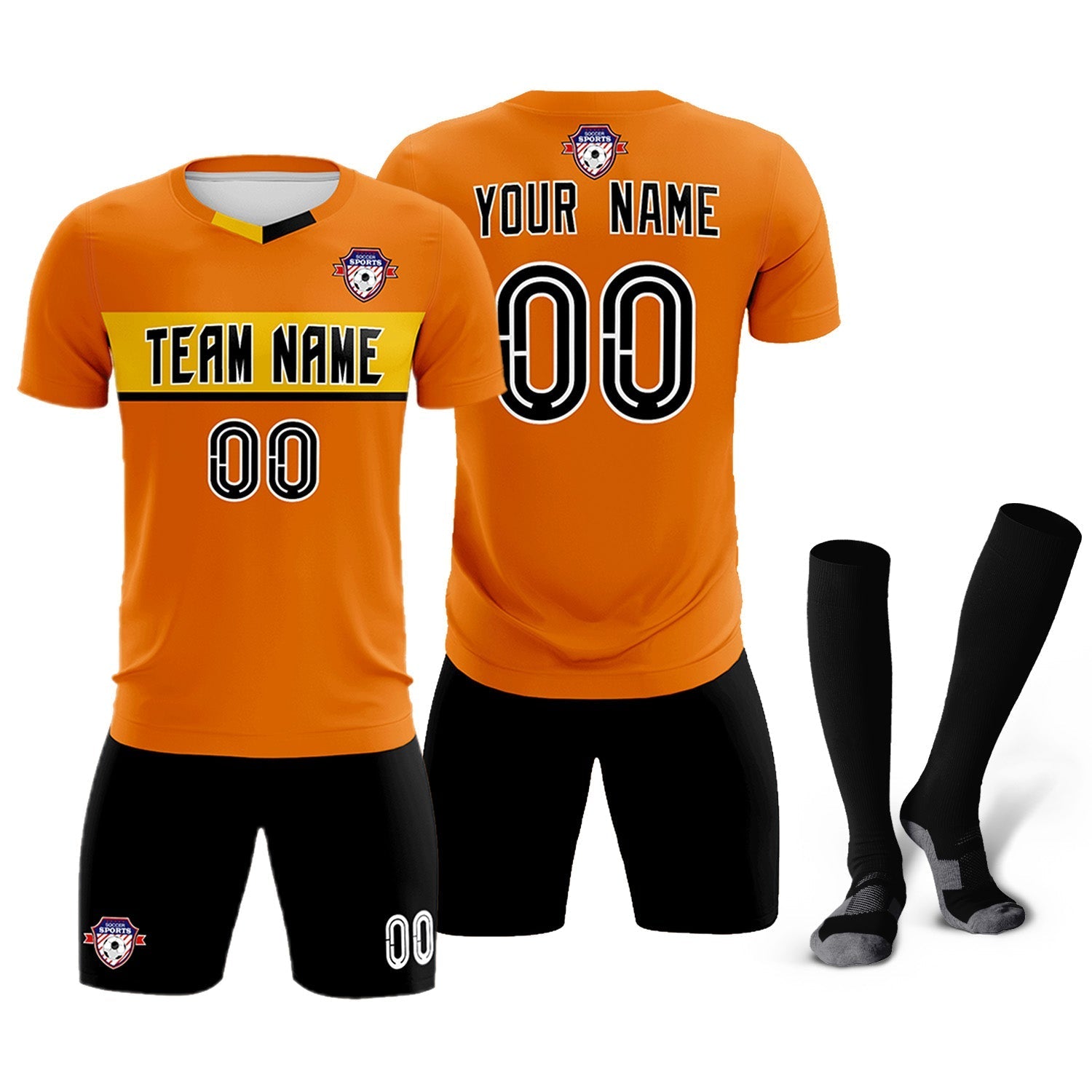 Custom Orange Classic Sports Sets Soccer Shirt Jersey