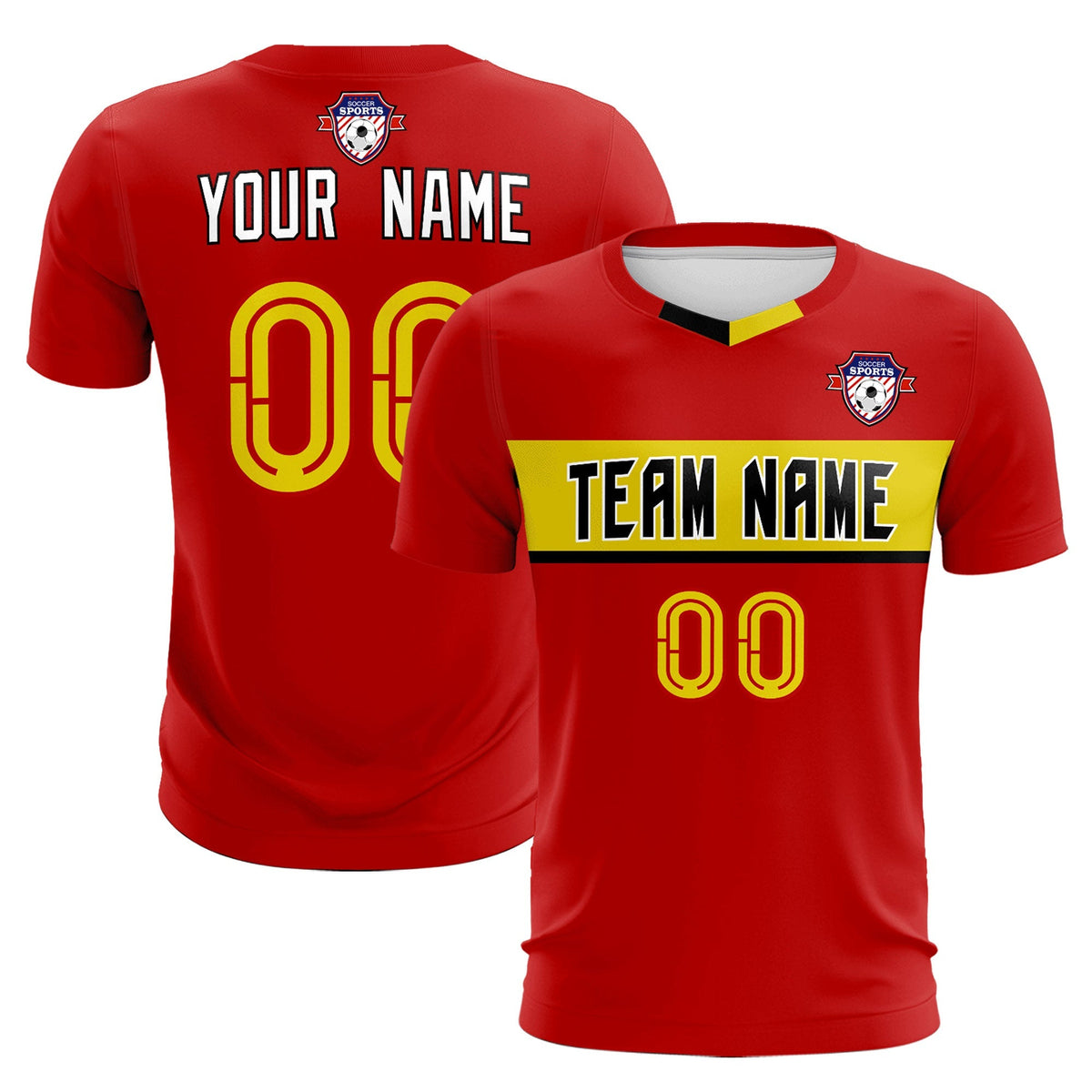 Custom Red Classic Sports Sets Soccer Shirt Jersey