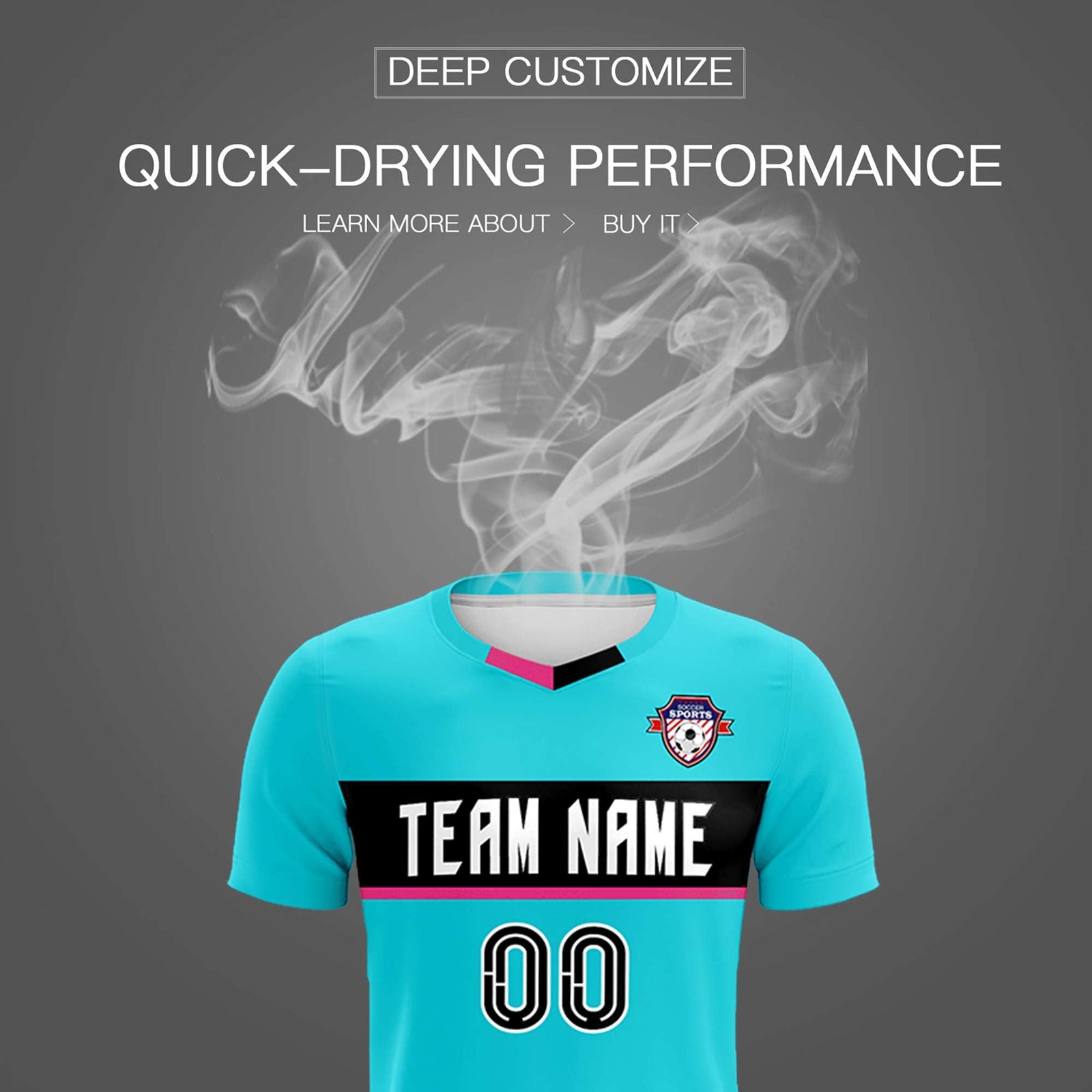 Custom Sky Blue Classic Sports Sets Soccer Shirt Jersey