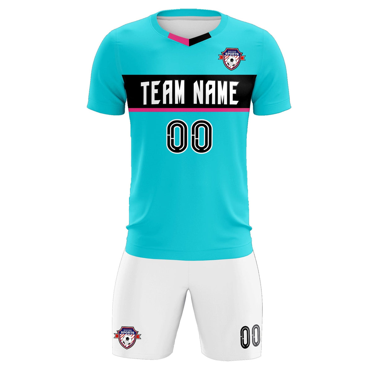 Custom Sky Blue Classic Sports Sets Soccer Shirt Jersey