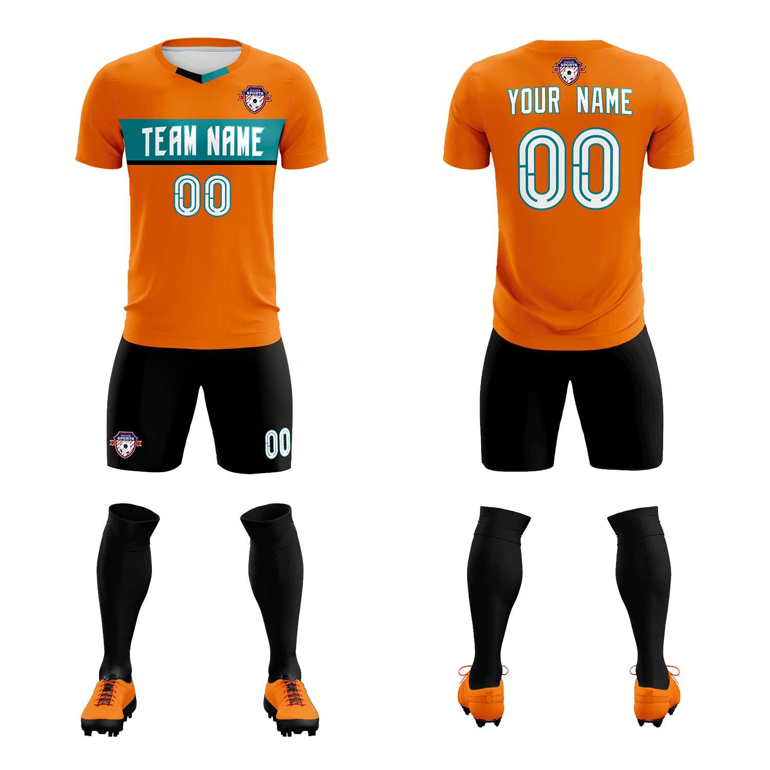 Custom Orange Classic Sports Sets Soccer Shirt Jersey