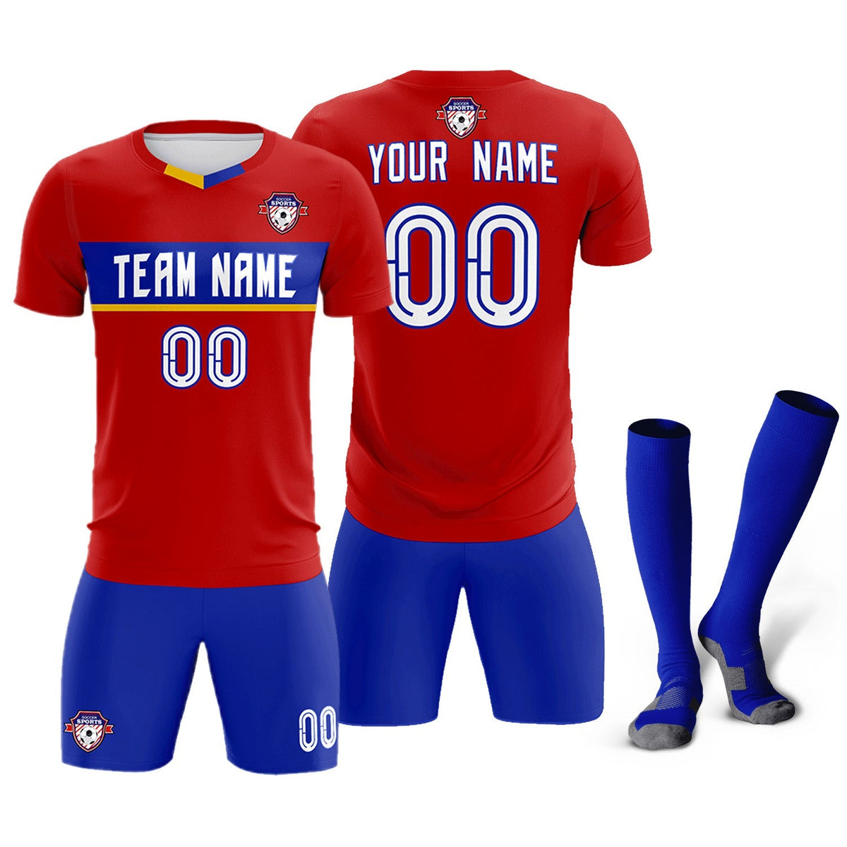 Custom Red Classic Sports Sets Soccer Shirt Jersey