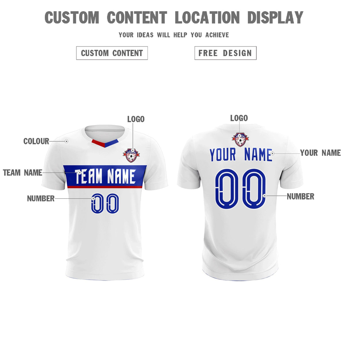 Custom White Classic Sports Sets Soccer Shirt Jersey