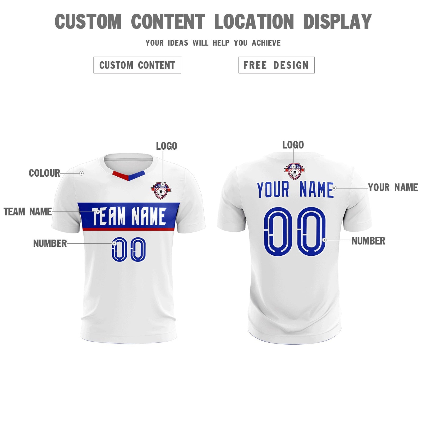 Custom White Classic Sports Sets Soccer Shirt Jersey