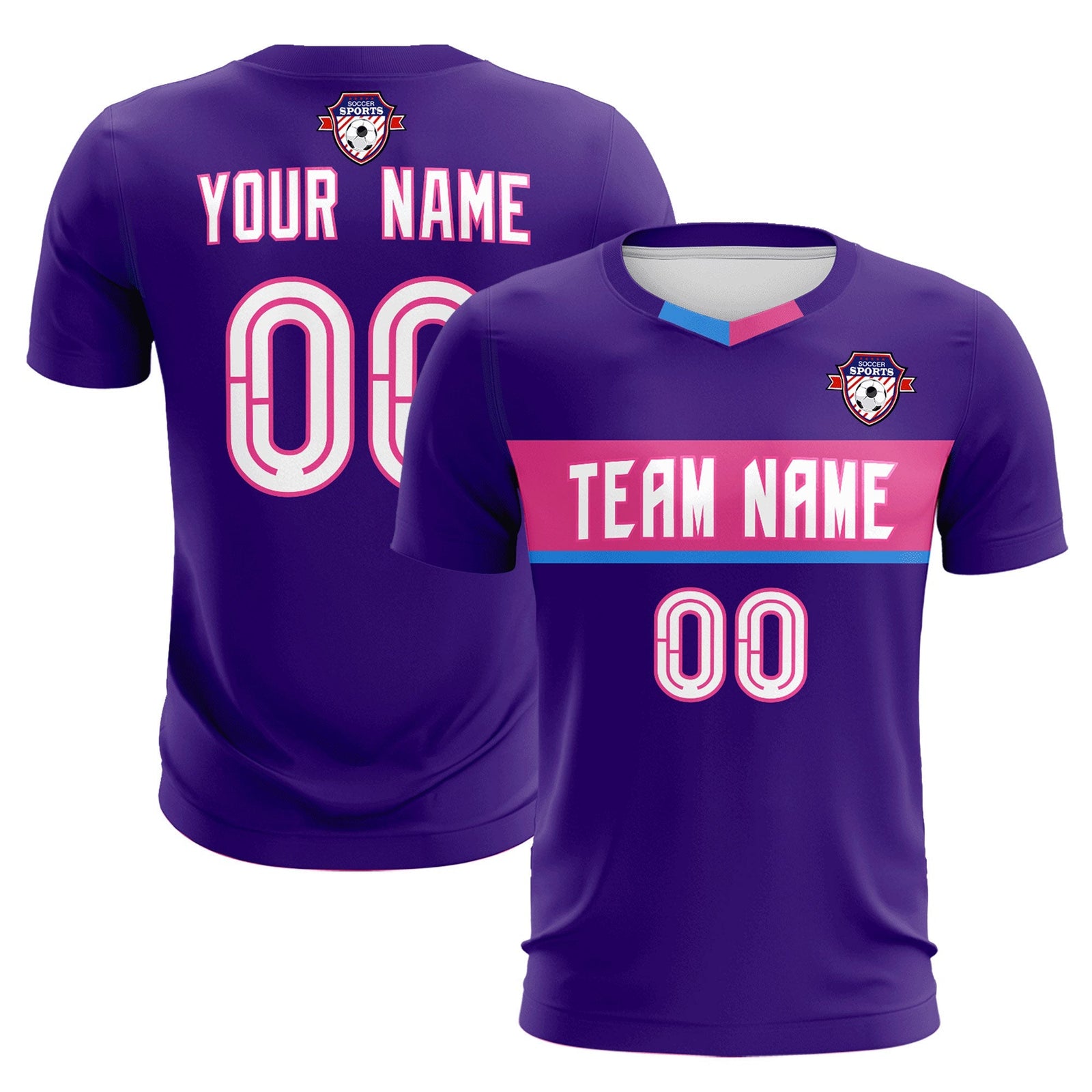Custom Purple Classic Sports Sets Soccer Shirt Jersey