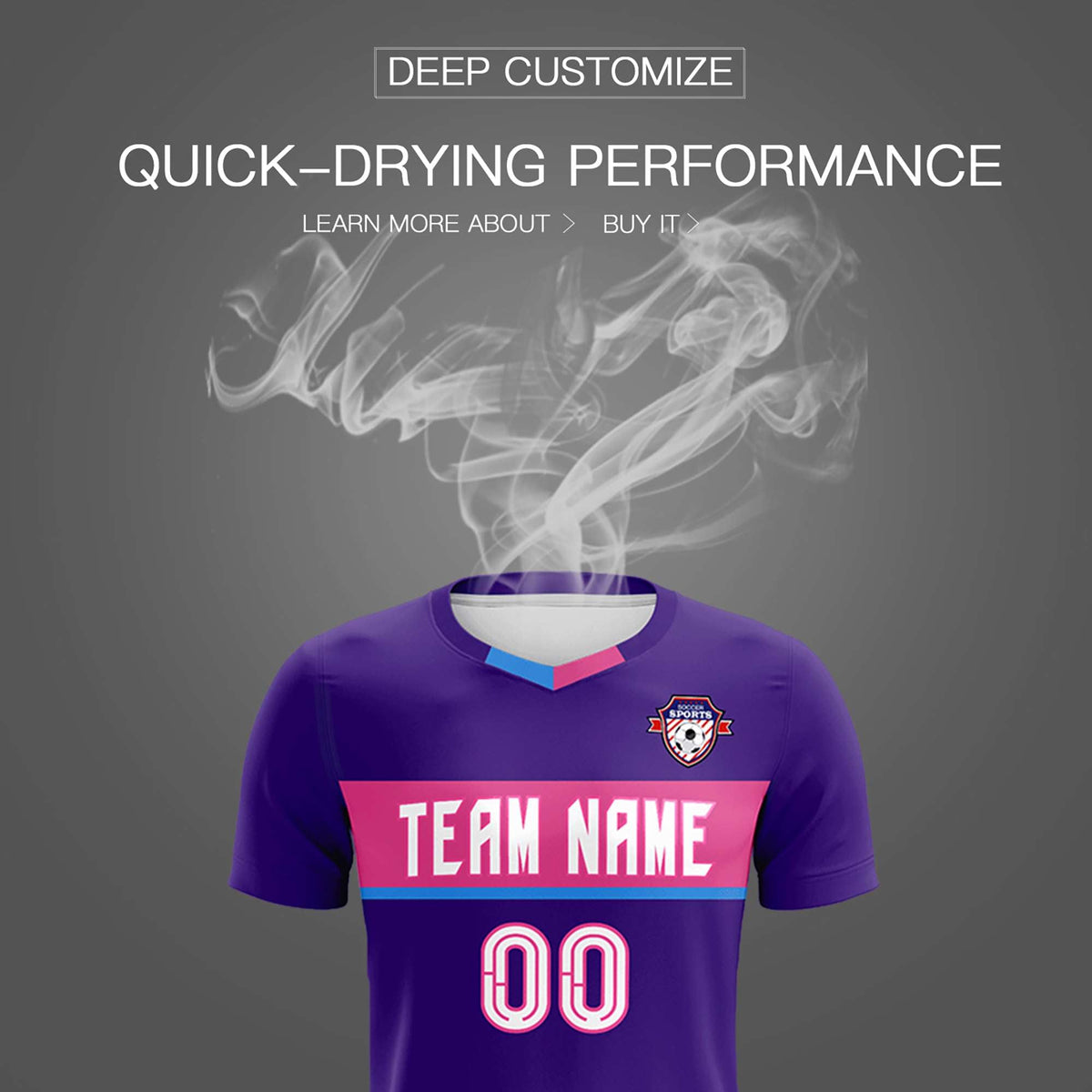 Custom Purple Classic Sports Sets Soccer Shirt Jersey