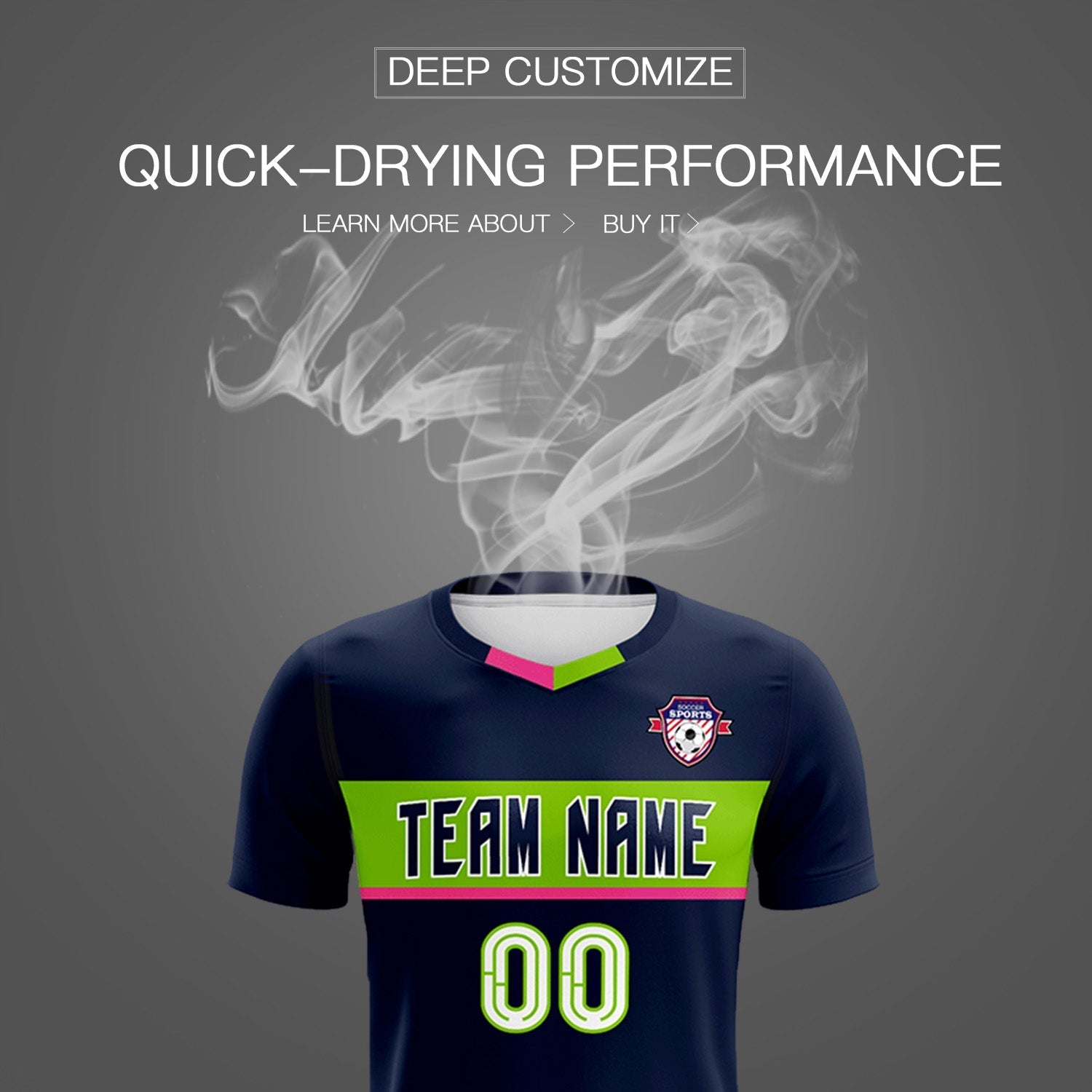Custom Navy Classic Sports Sets Soccer Shirt Jersey