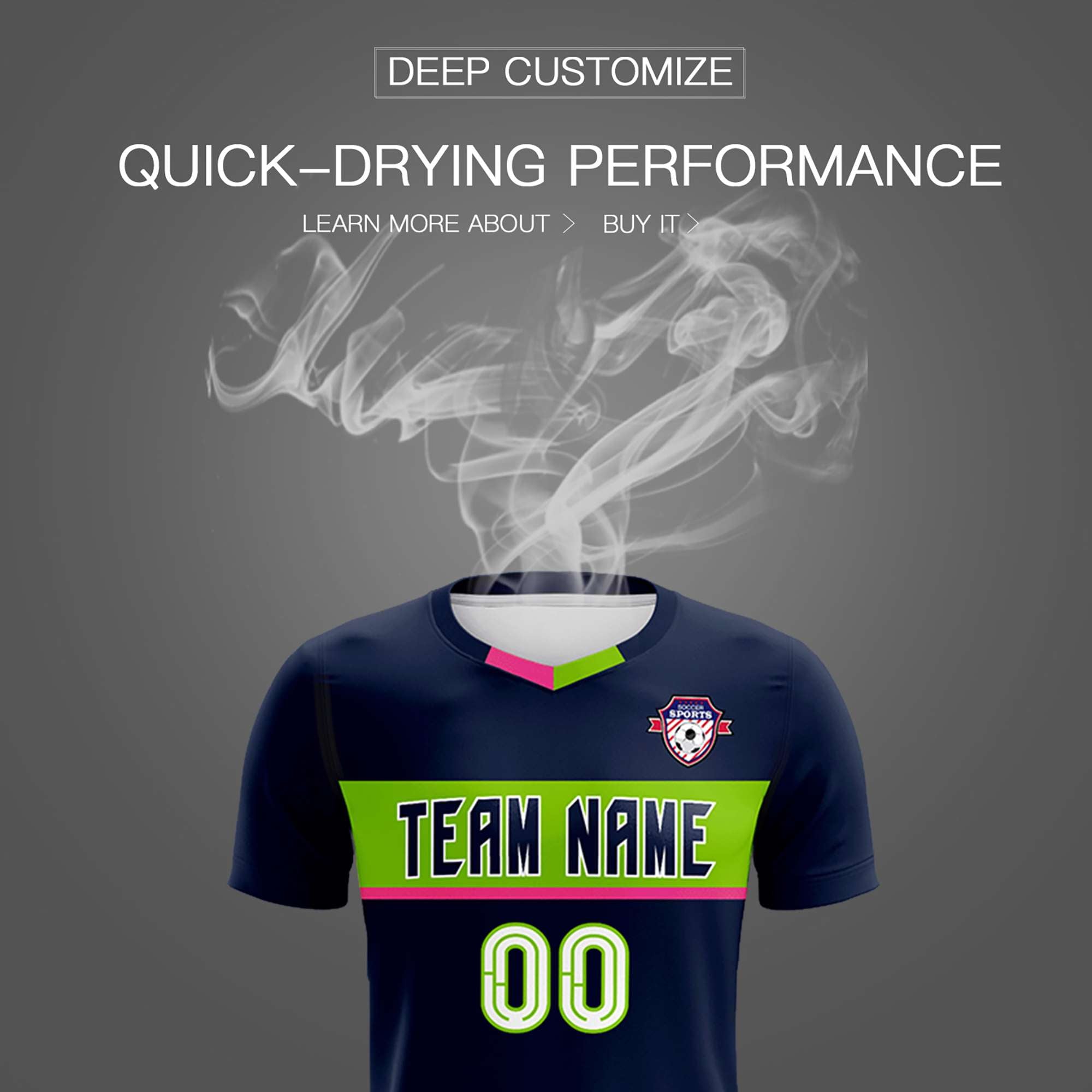 Custom Navy Classic Sports Sets Soccer Shirt Jersey