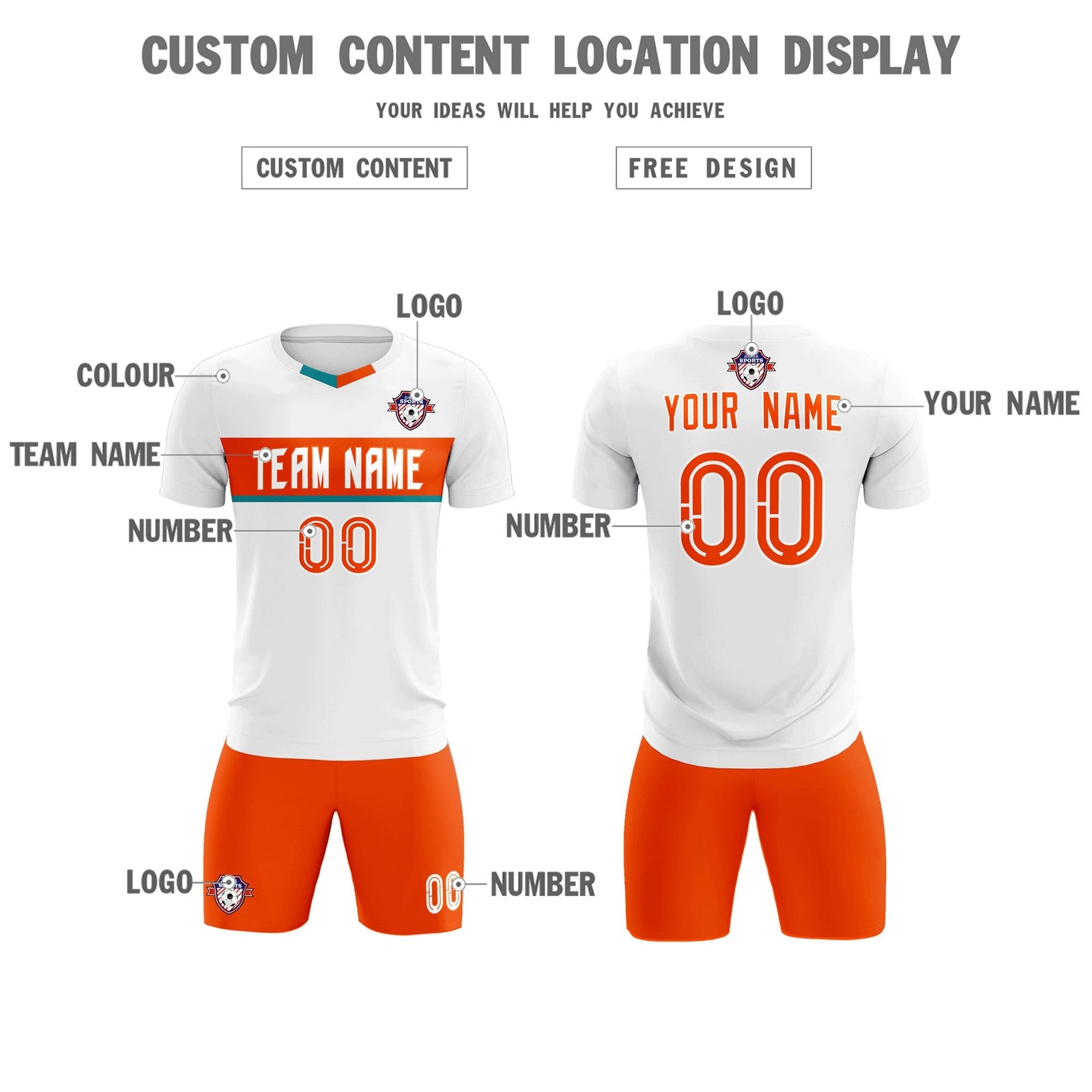 Custom White Classic Sports Sets Soccer Shirt Jersey