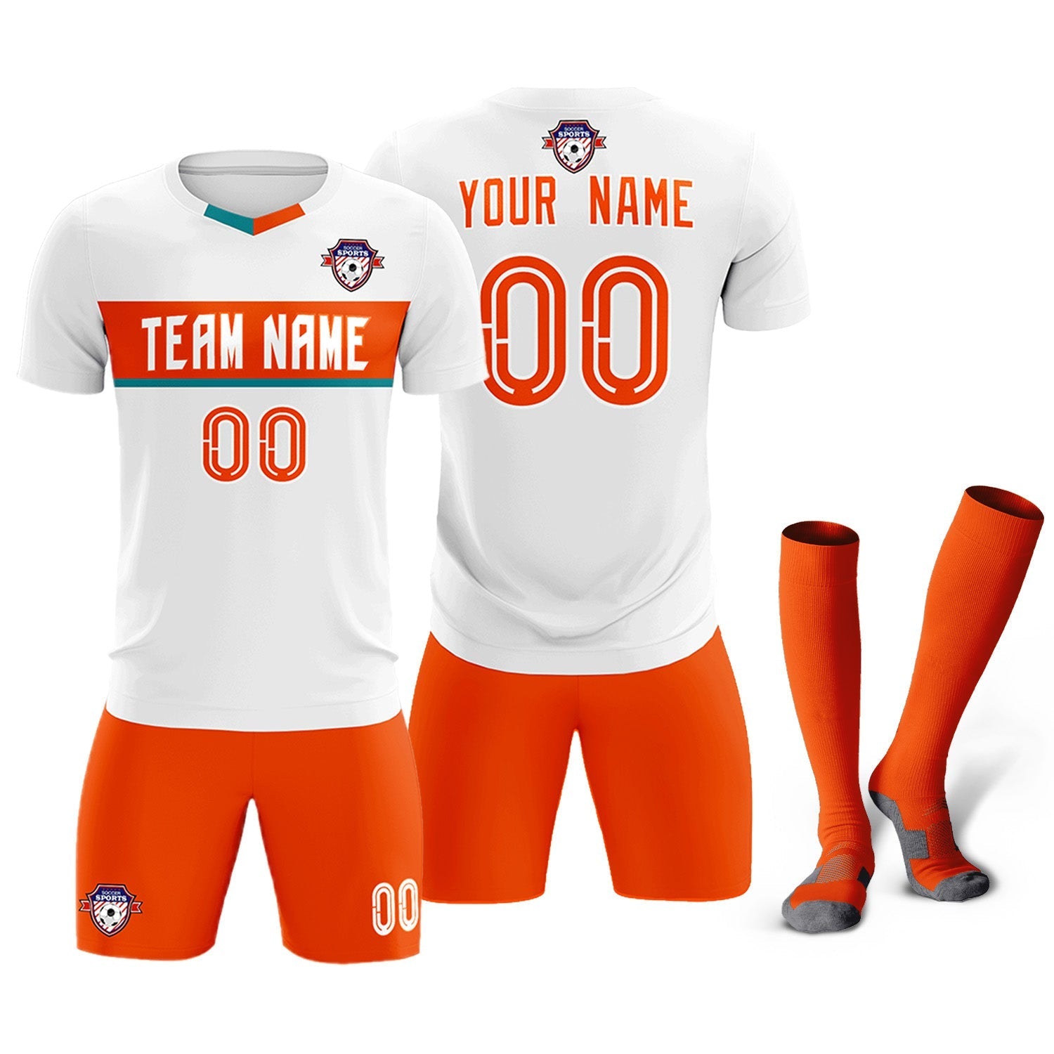 Custom White Classic Sports Sets Soccer Shirt Jersey