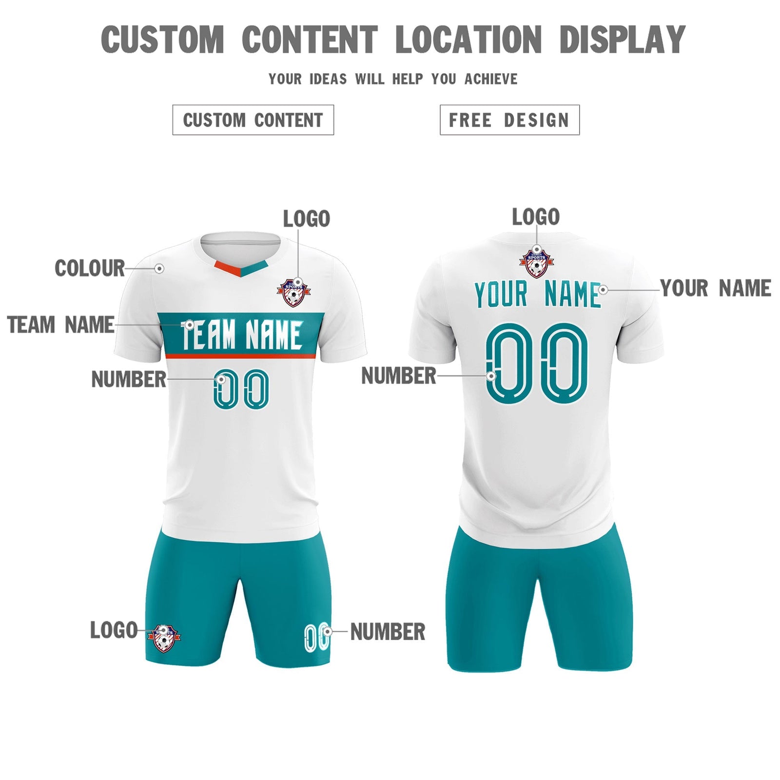 Custom White Classic Sports Sets Soccer Shirt Jersey