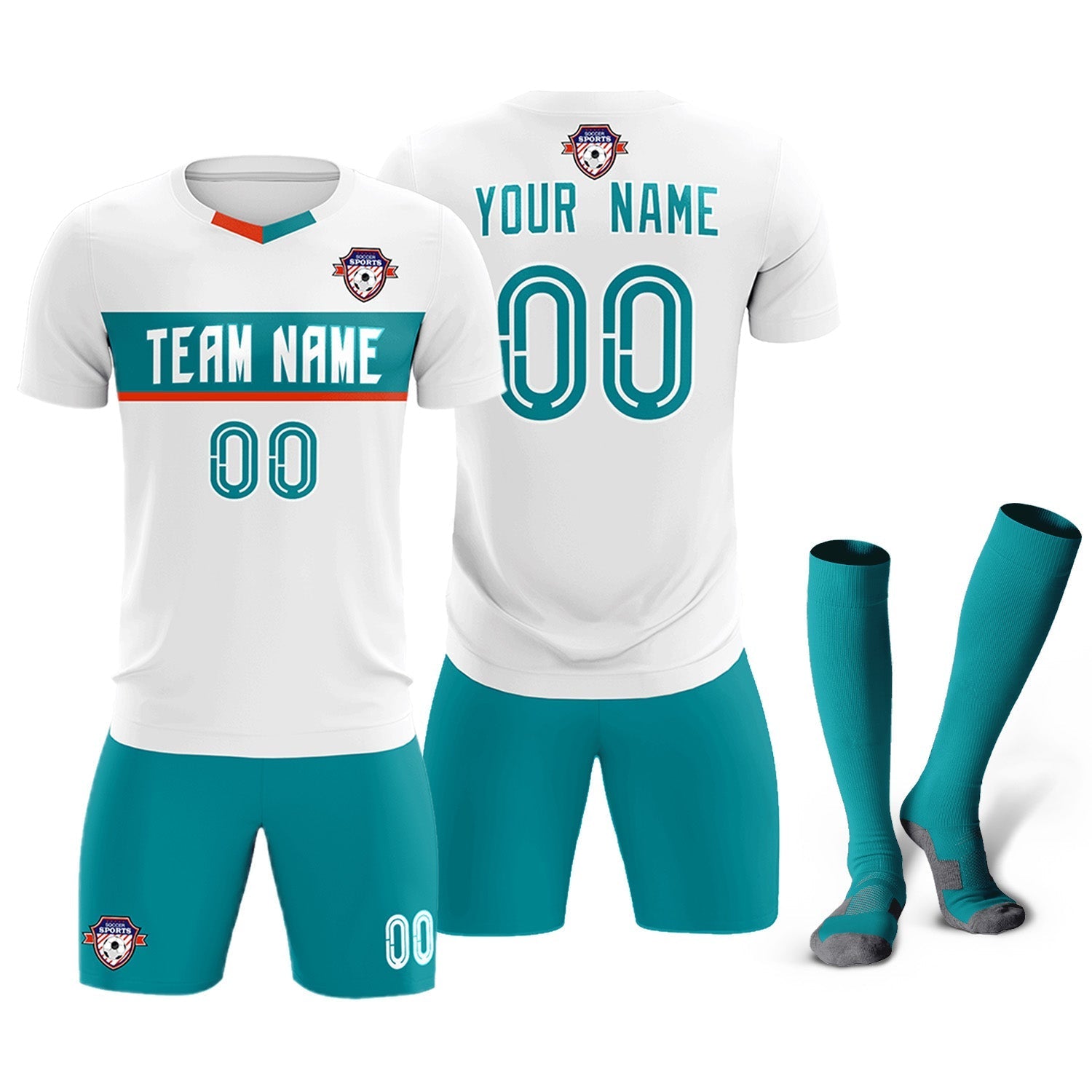 Custom White Classic Sports Sets Soccer Shirt Jersey