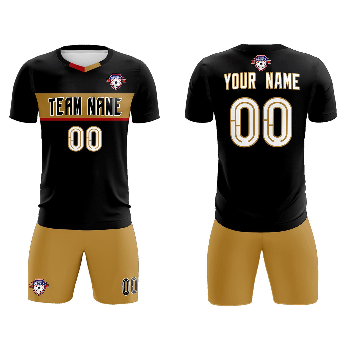 Custom Black Classic Sports Sets Soccer Shirt Jersey