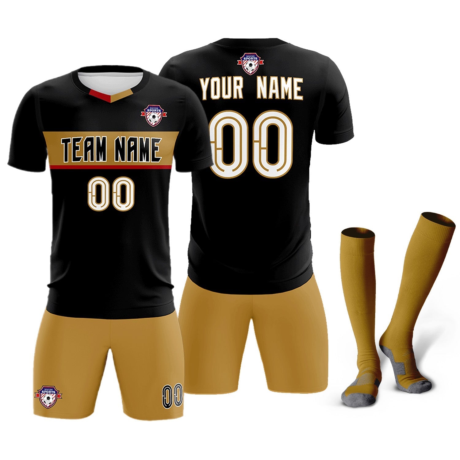 Custom Black Classic Sports Sets Soccer Shirt Jersey