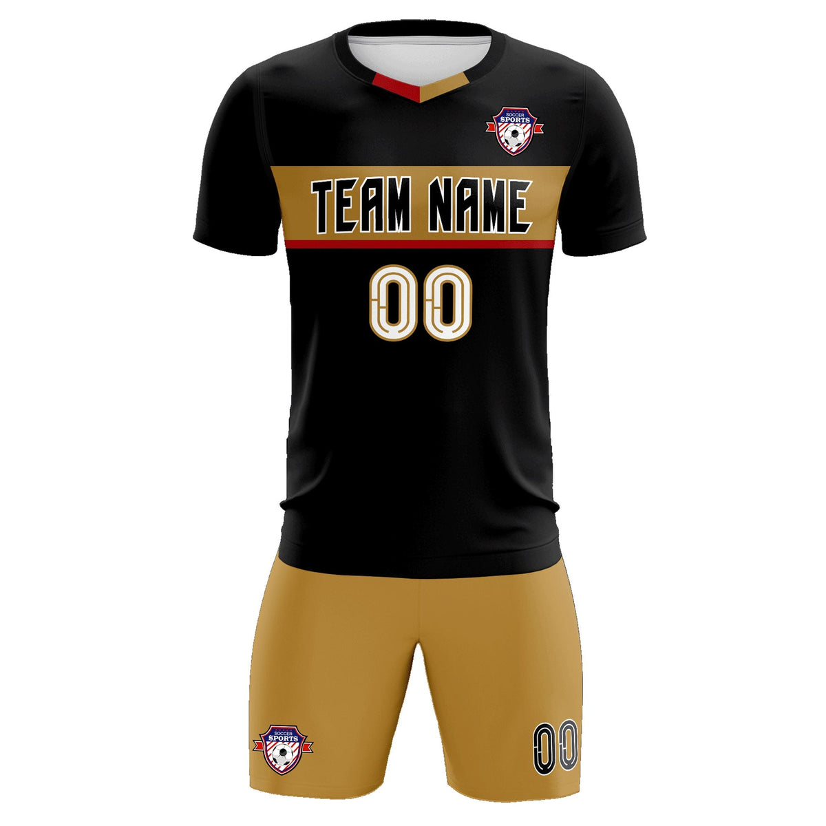 Custom Black Classic Sports Sets Soccer Shirt Jersey