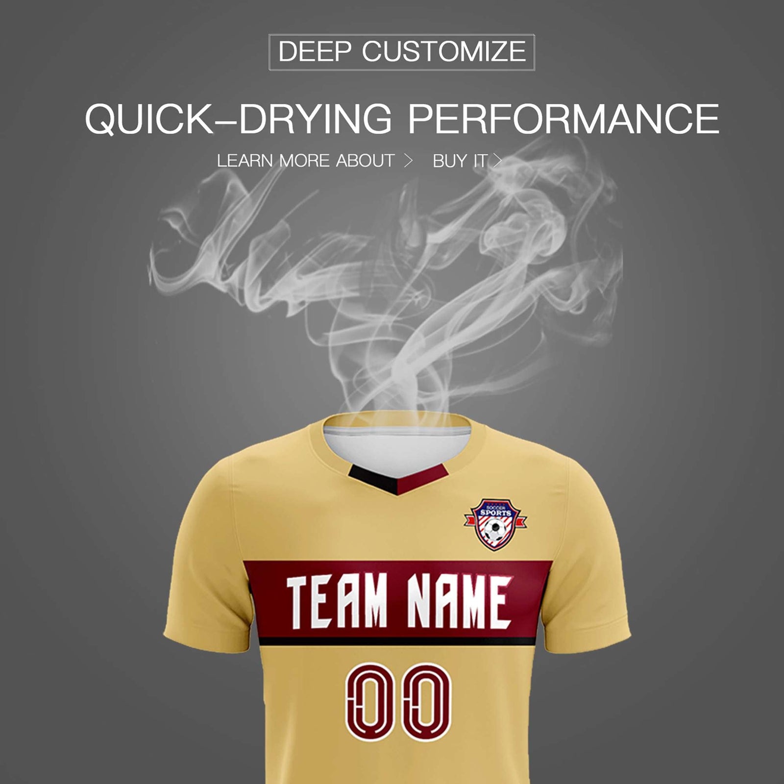 Custom Khaki Classic Sports Sets Soccer Shirt Jersey